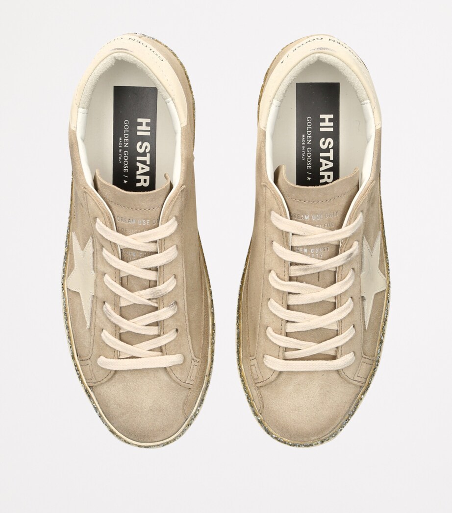 Golden Goose Suede Hi Star Low-Top Sneakers Beige Comb Image 4