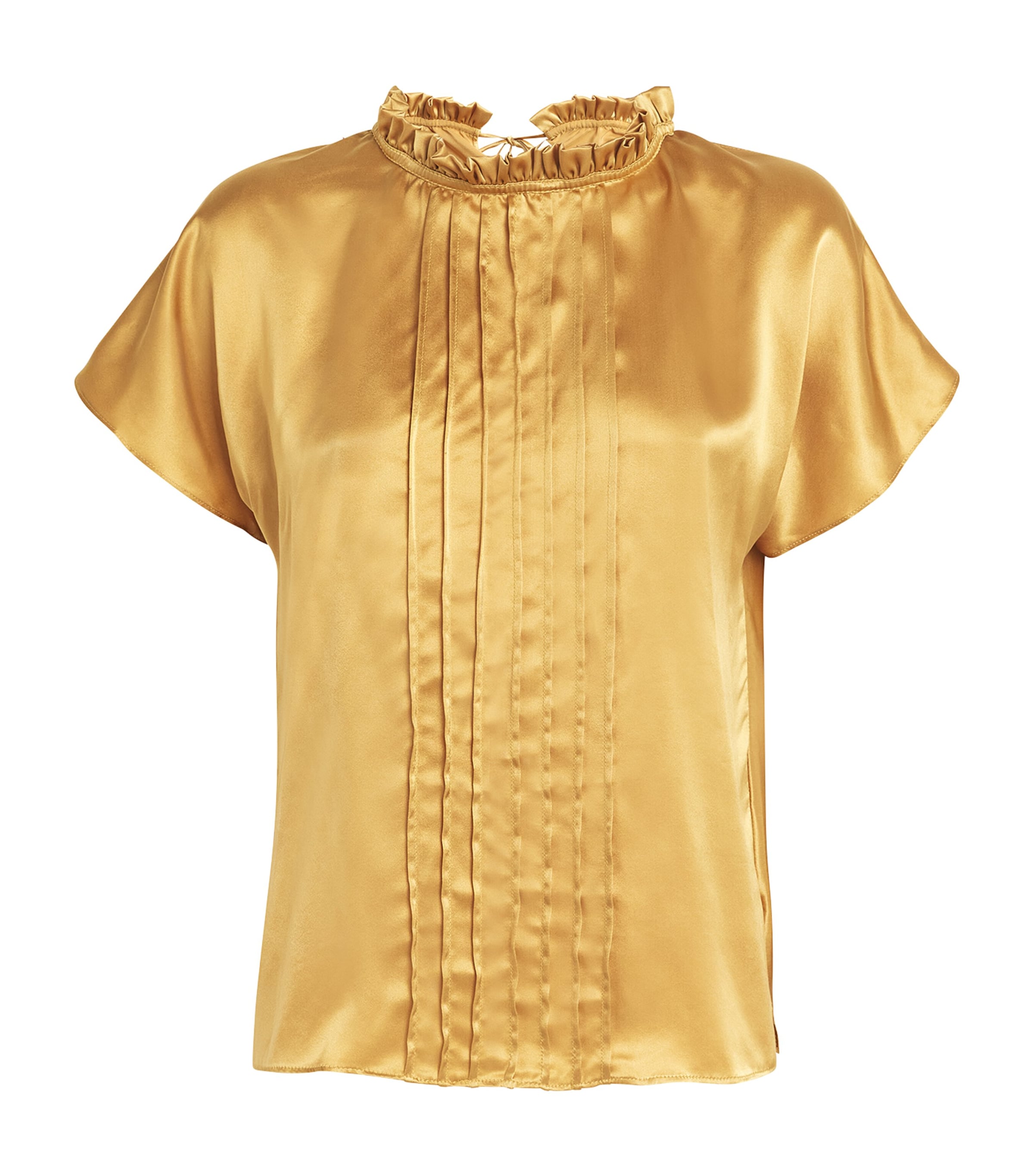 Shop Torlowei Silk Satin Lily Top In Gold