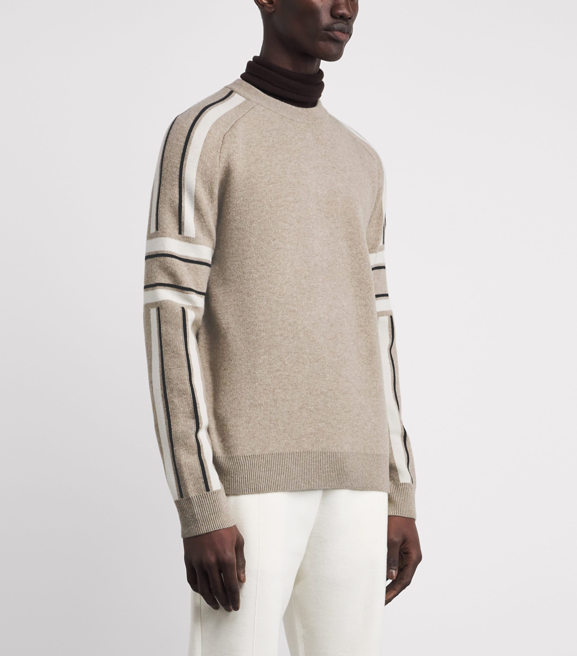 Wool-Cashmere Stripe Sweater 1100 MOJAVE/NOIR Image 3