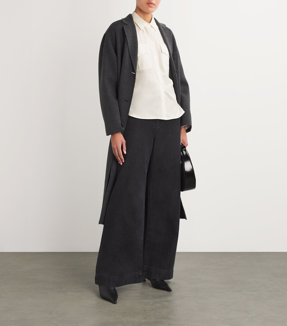Weekend Max Mara Womens Cotton Twin-Pocket Shirt White Image 2