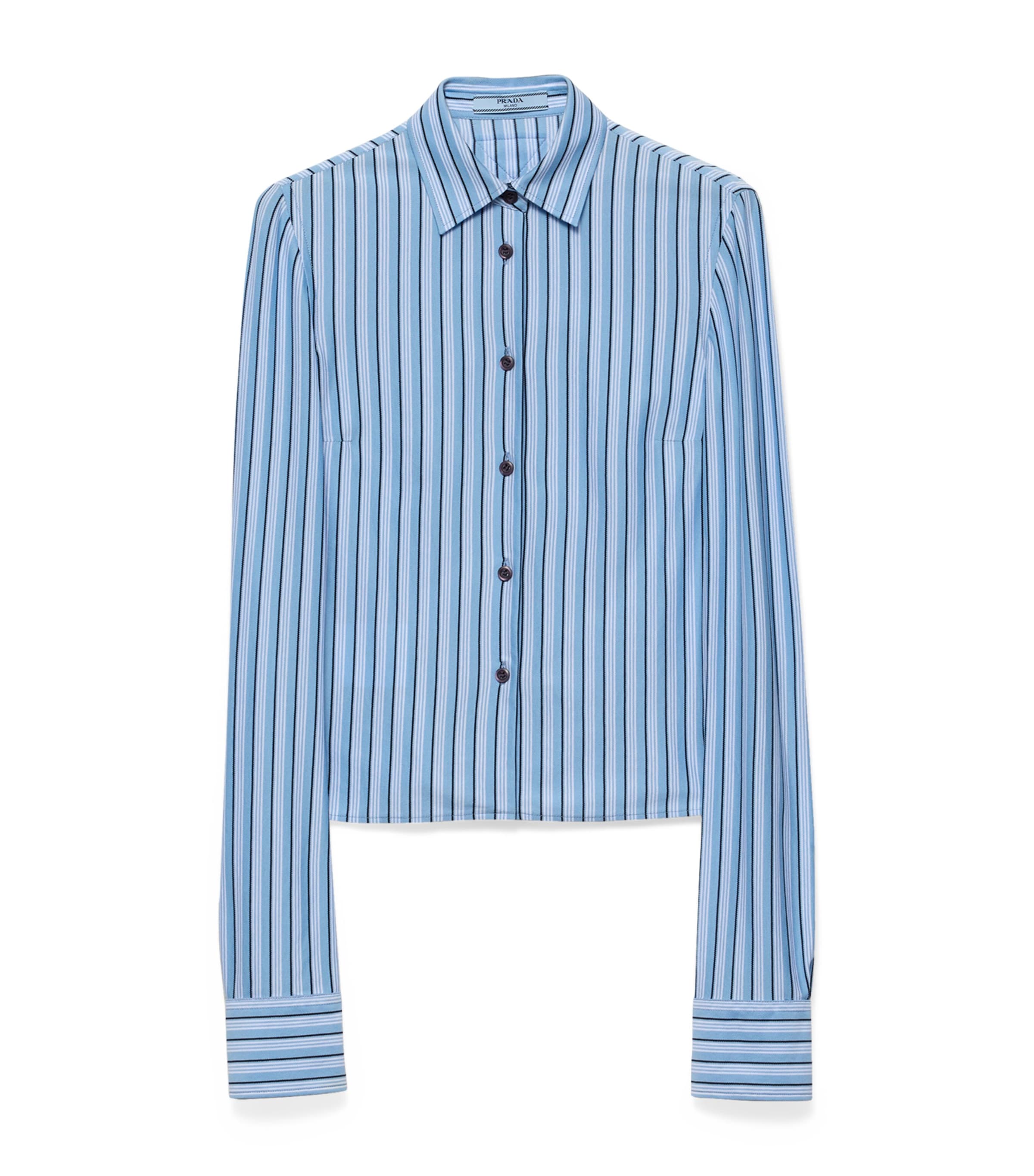 Prada Womens Cotton Piqué Striped Shirt Image 1