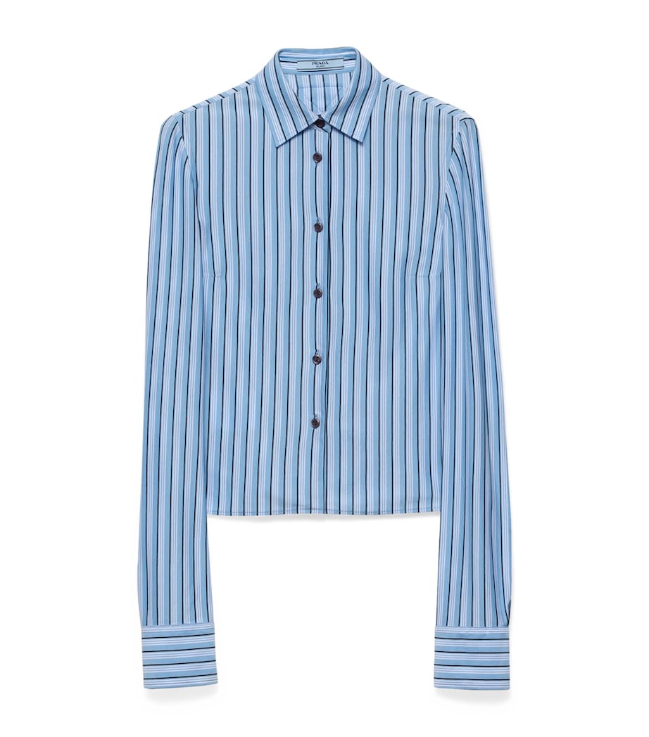 Prada Womens Cotton Piqué Striped Shirt Image 1