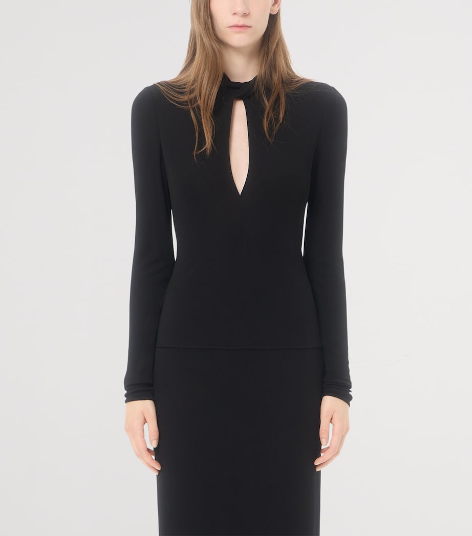 Valentino Womens Keyhole Long-Sleeve Top Image 3
