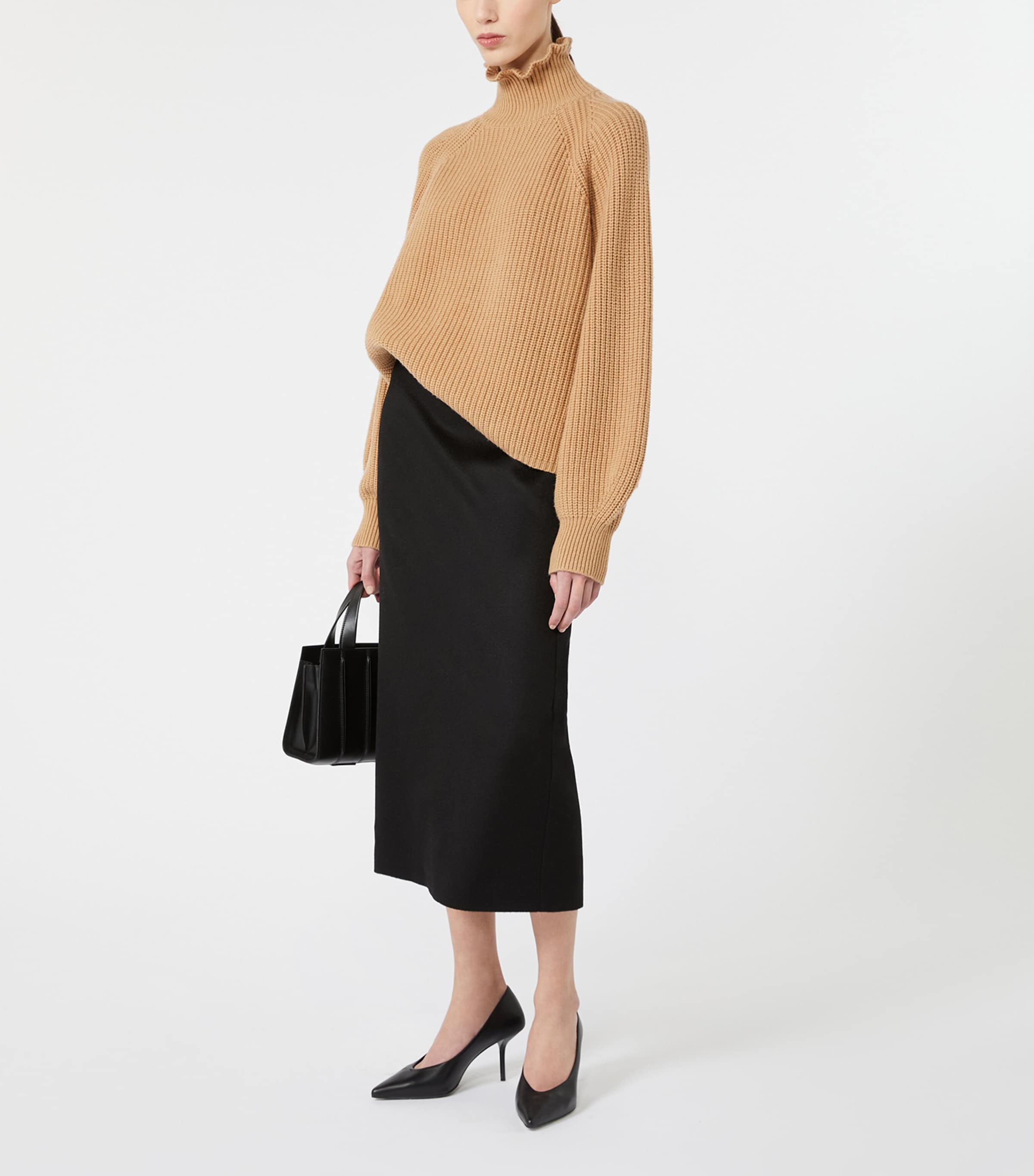 Max Mara Womens Wool-Cashmere Sweater Camel Image 2