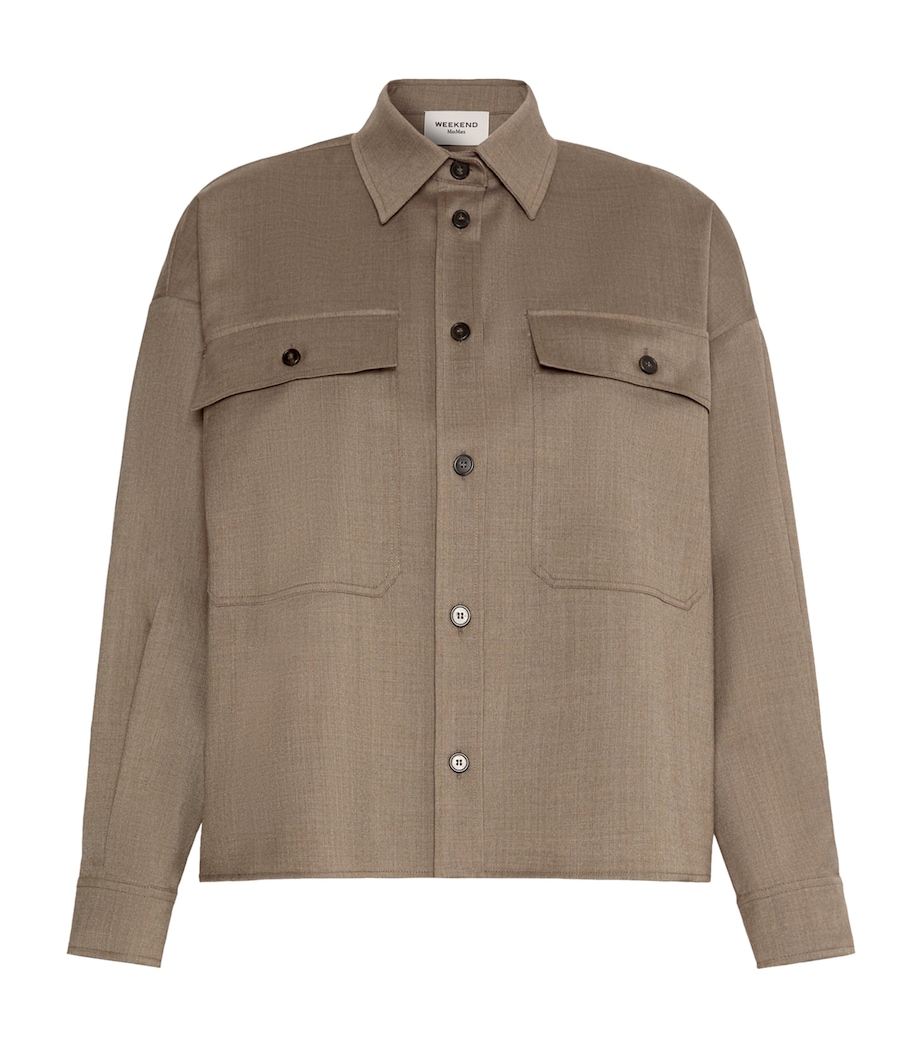 Weekend Max Mara Womens Wool-Blend Shirt Jacket Marron Glace' Image 1