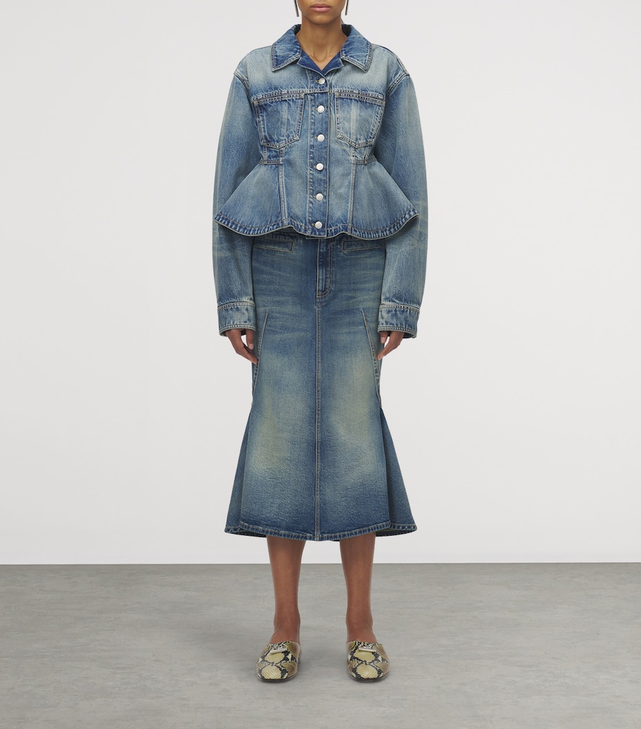 Denim Kickback Midi Skirt 4315 Image 2