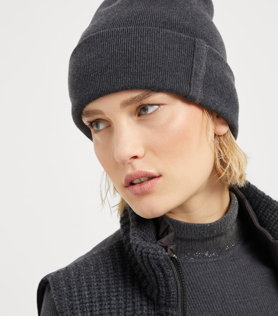 Cashmere Ribbed Beanie CG266 Image 3