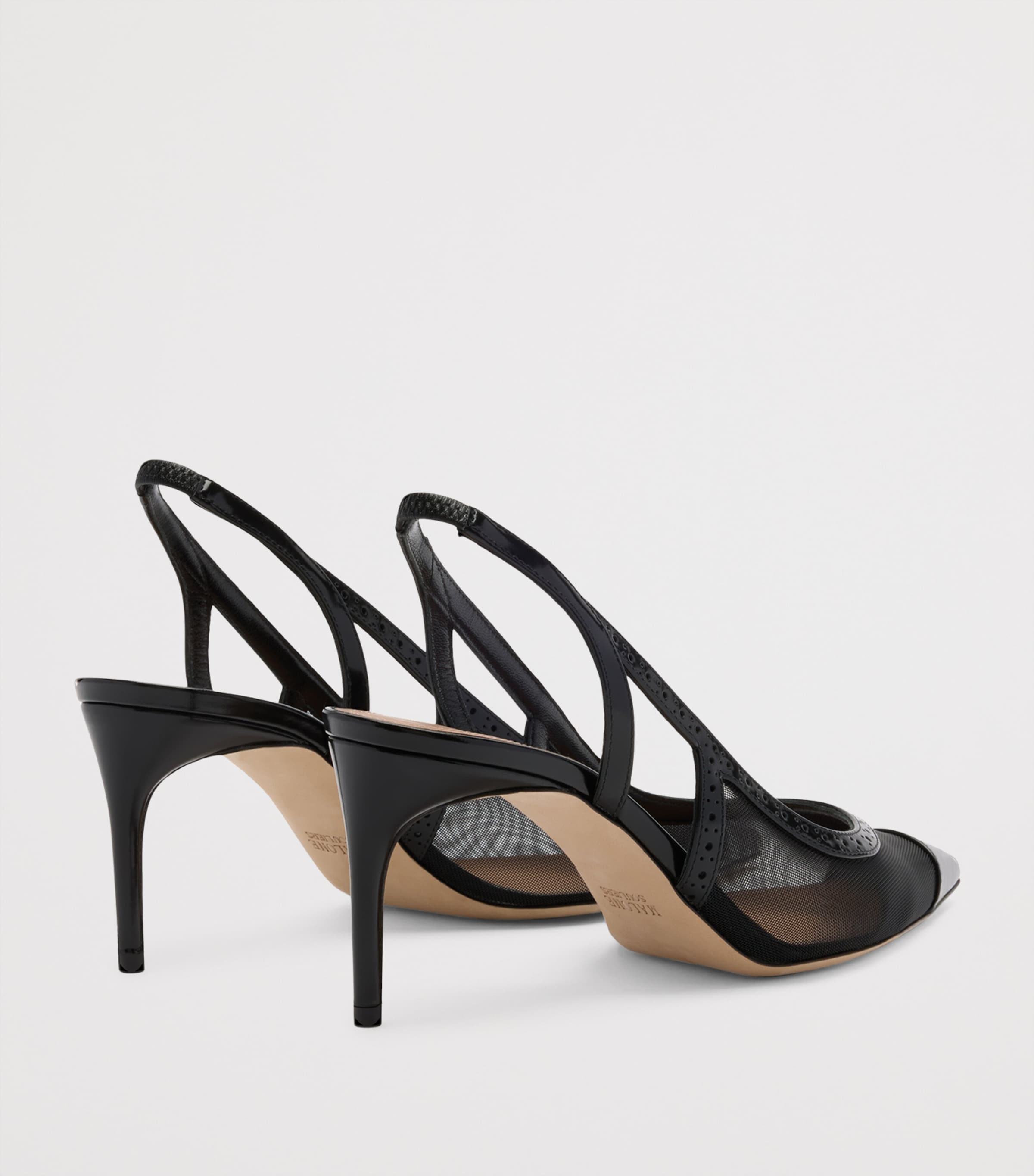 Mesh Aubrey Slingback Pumps 70 BLACK Image 4