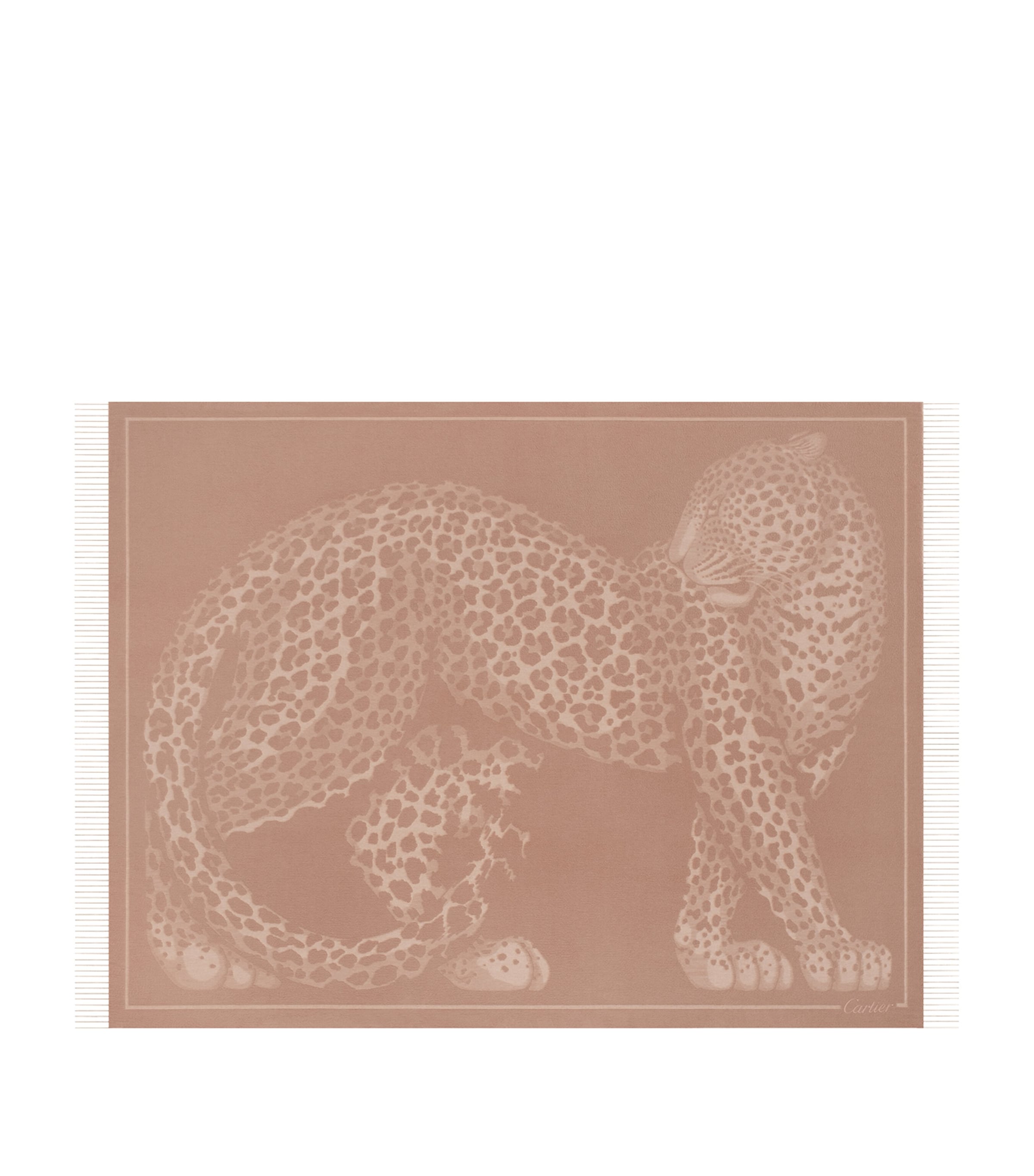 Cartier Wool-Cashmere Panthère de Cartier Blanket (206cm x 140cm) Camel Image 1