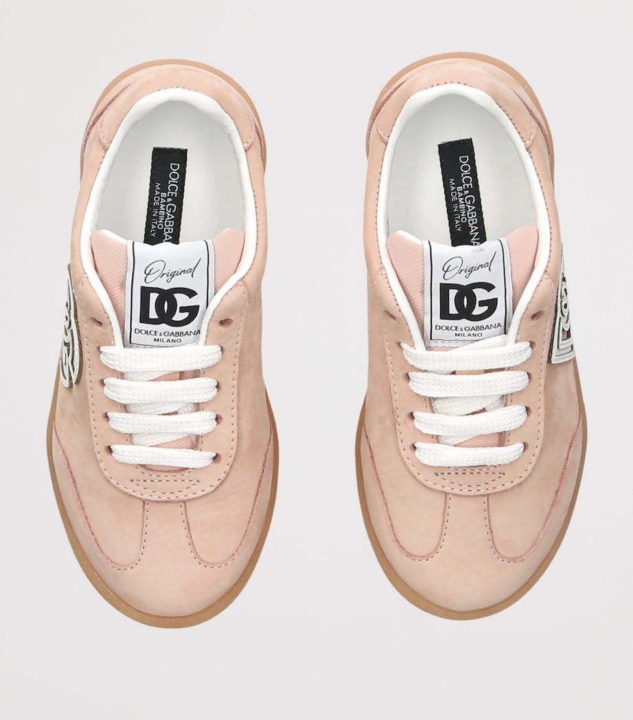 Dolce&Gabbana Kids Leather DG Logo Sneakers Peach Image 3