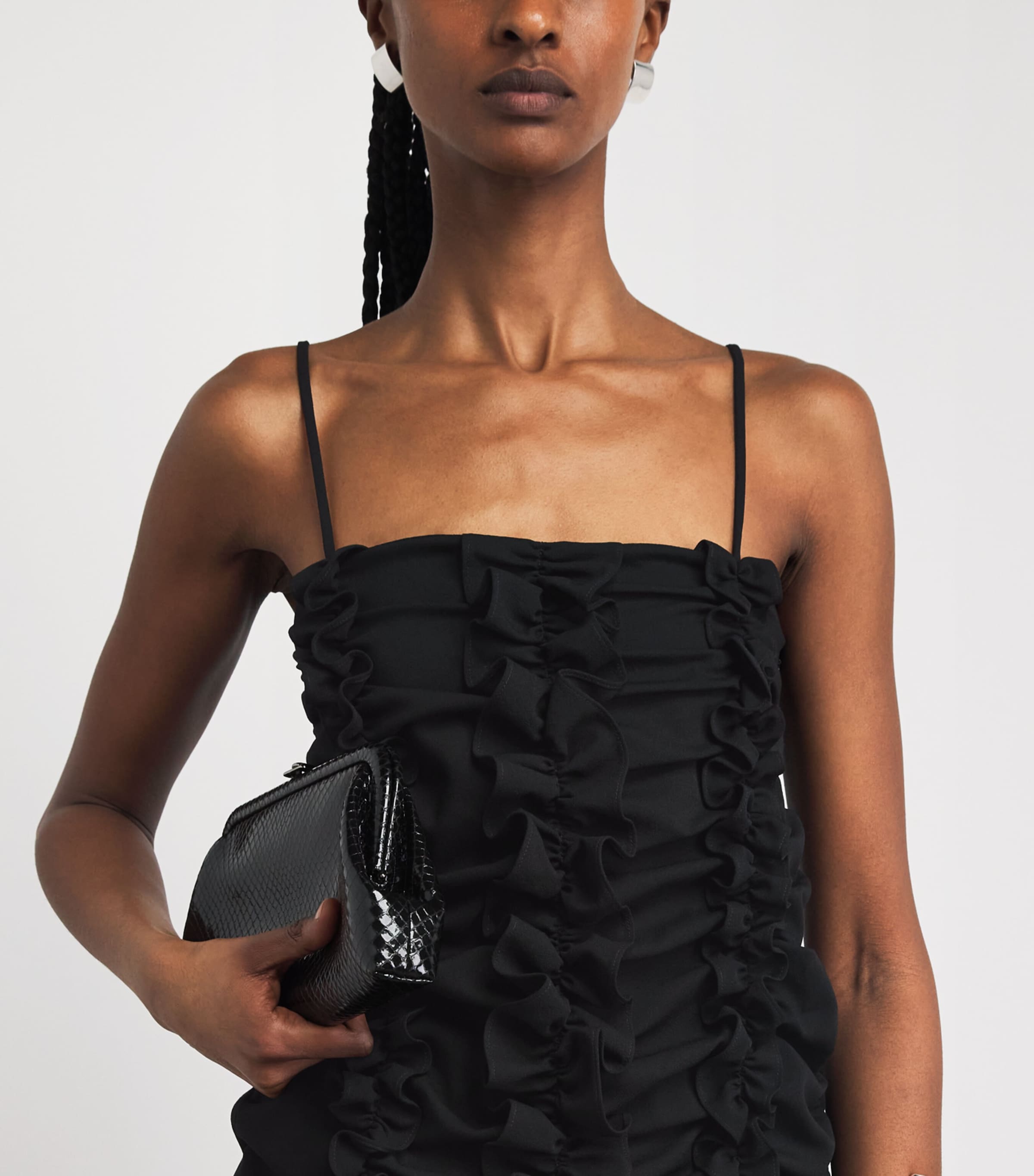 BITE Studios Womens Organic Wool Ruched Top Black Image 3