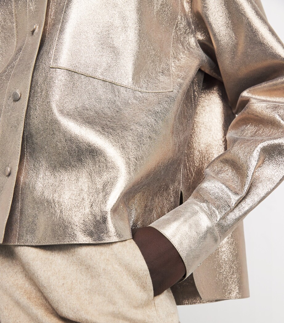 Suede Metallic Cropped Shirt NATURAL METALLIC Image 6
