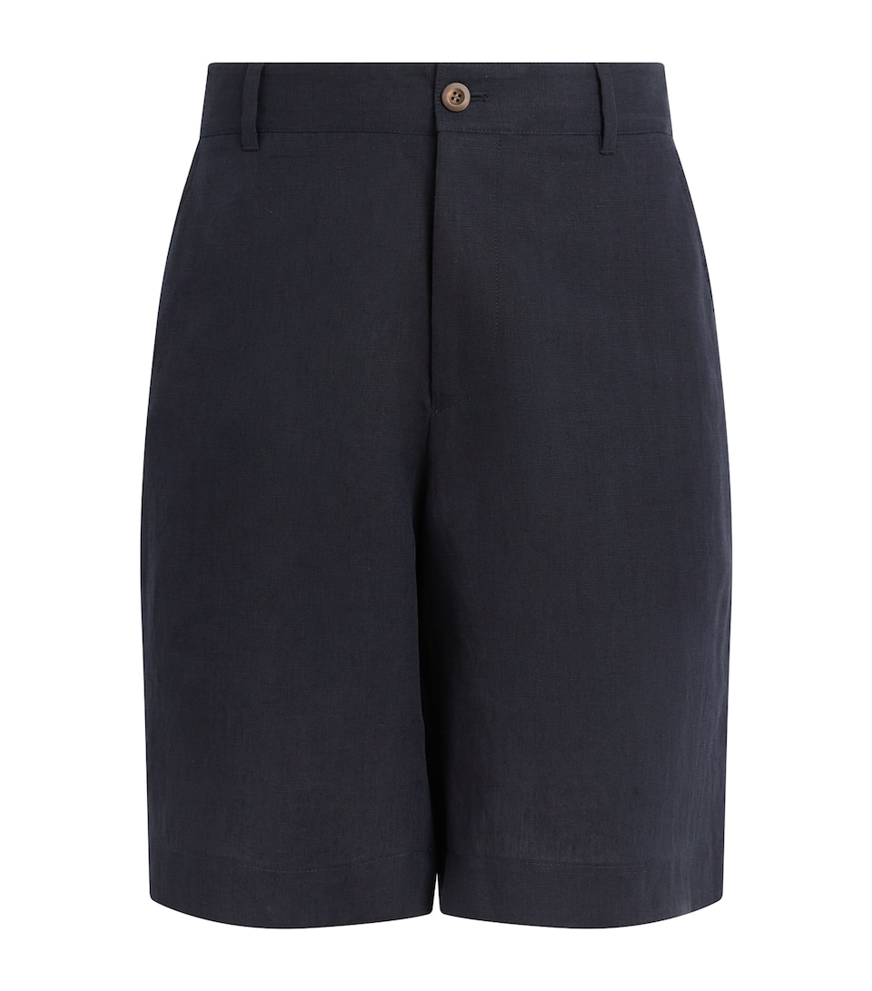 Paul Smith Linen Chino Shorts Dark Navy