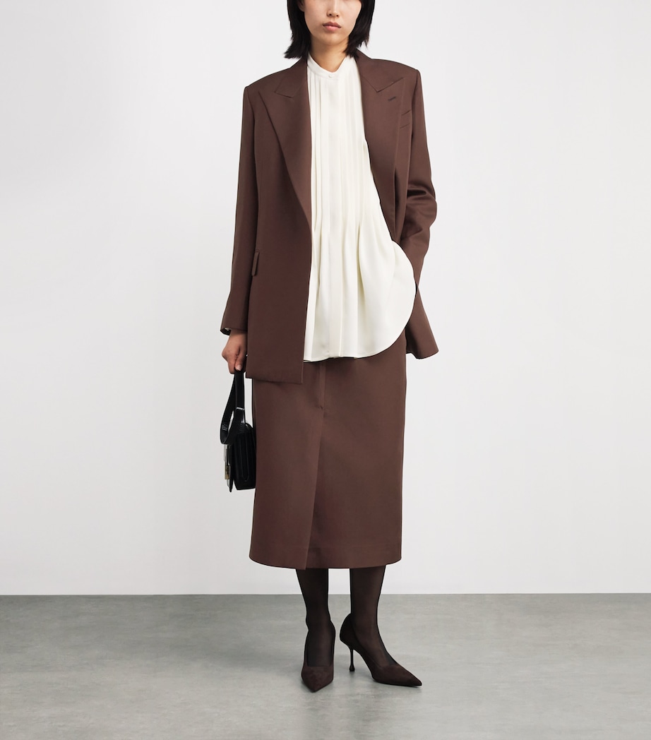 Brioni Womens Silk Midi Skirt Image 2