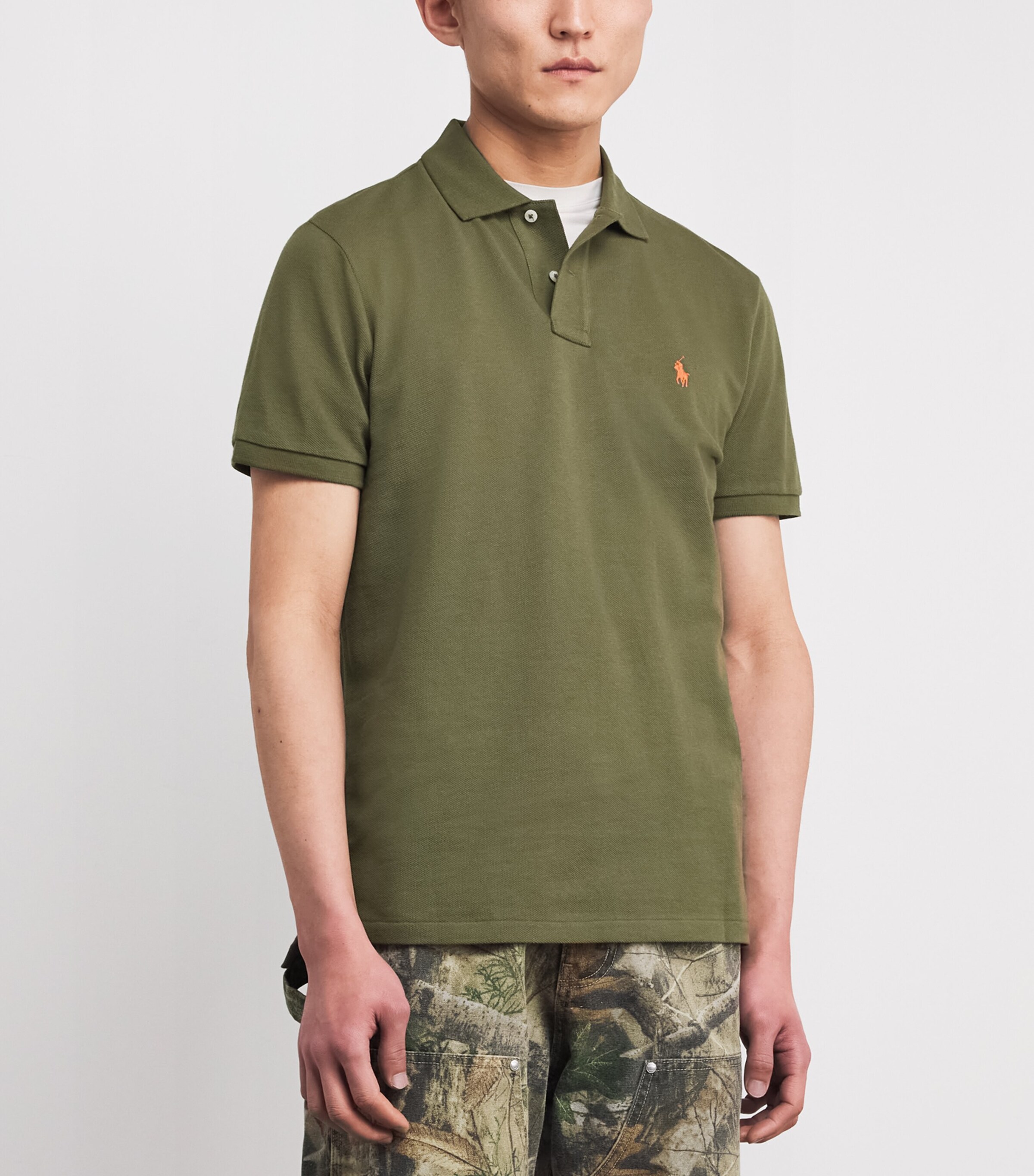 Polo Ralph Lauren Mens Cotton Mesh Polo Pony Polo Shirt Green Image 3