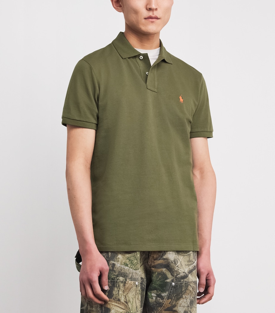 Polo Ralph Lauren Mens Cotton Mesh Polo Pony Polo Shirt Green Image 3
