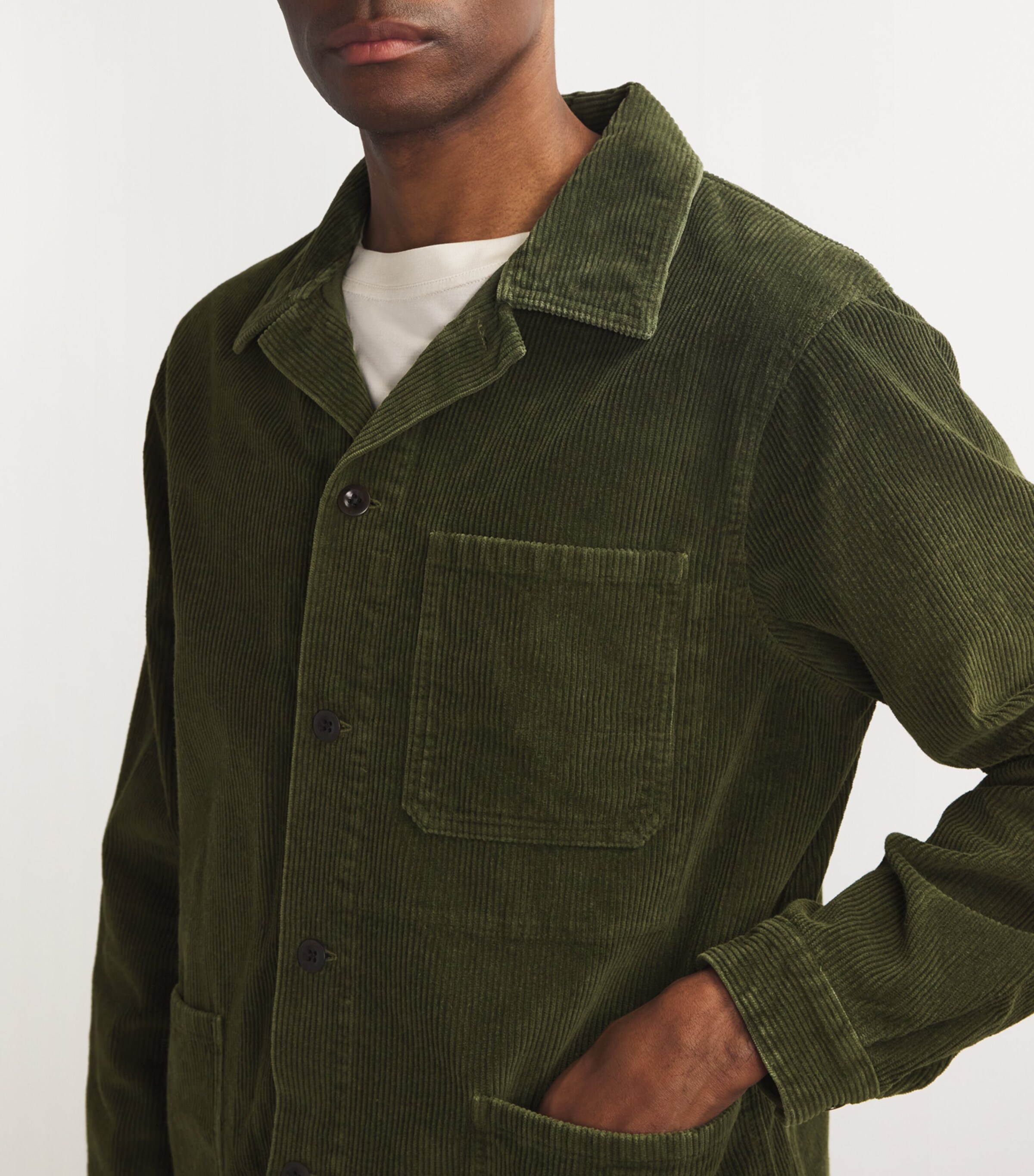 Polo Ralph Lauren Mens Corduroy Overshirt Green Image 6