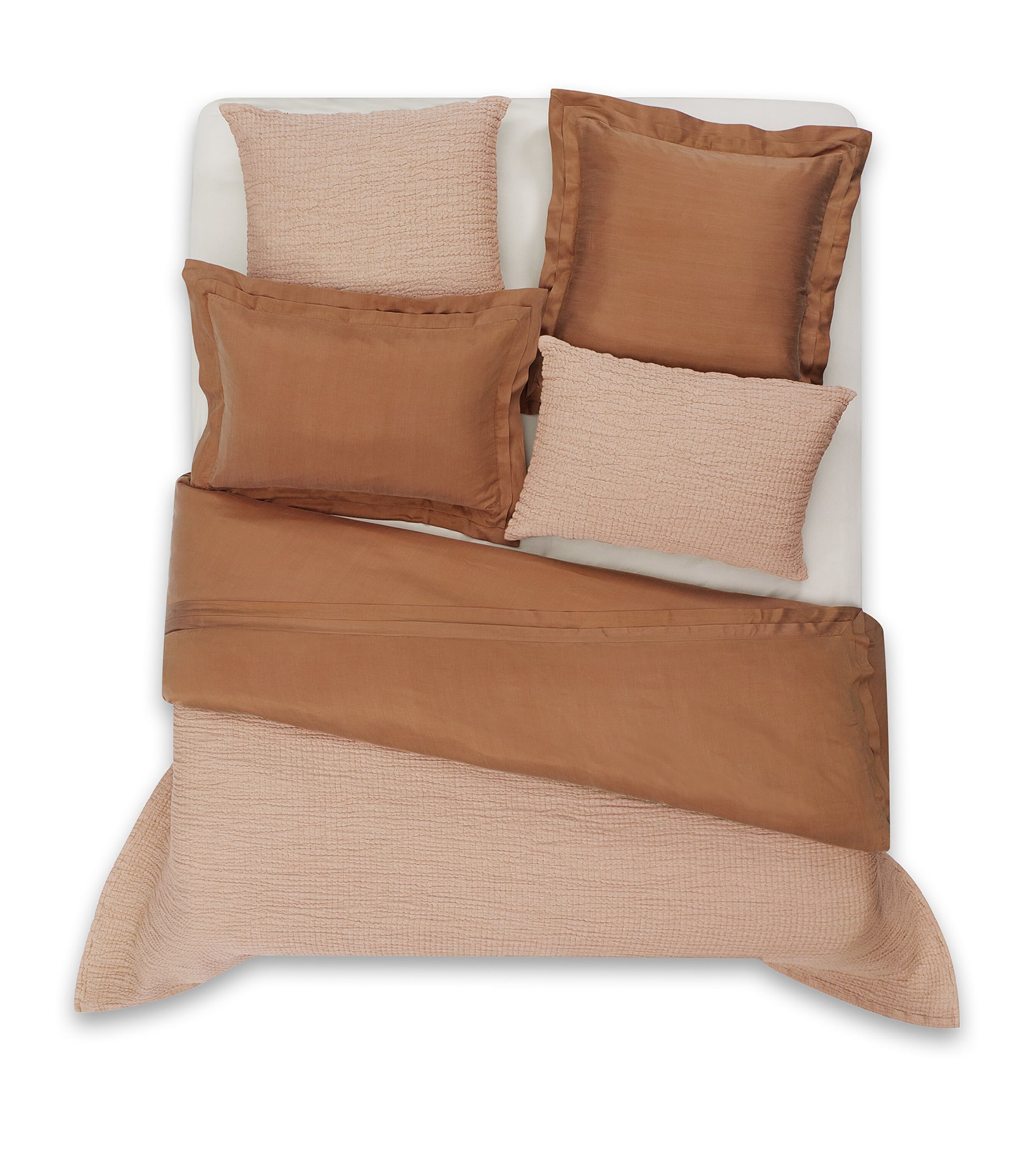 Hamam Cotton Airply Texture Pillowcase (50cm x 70cm) Caramel Image 2