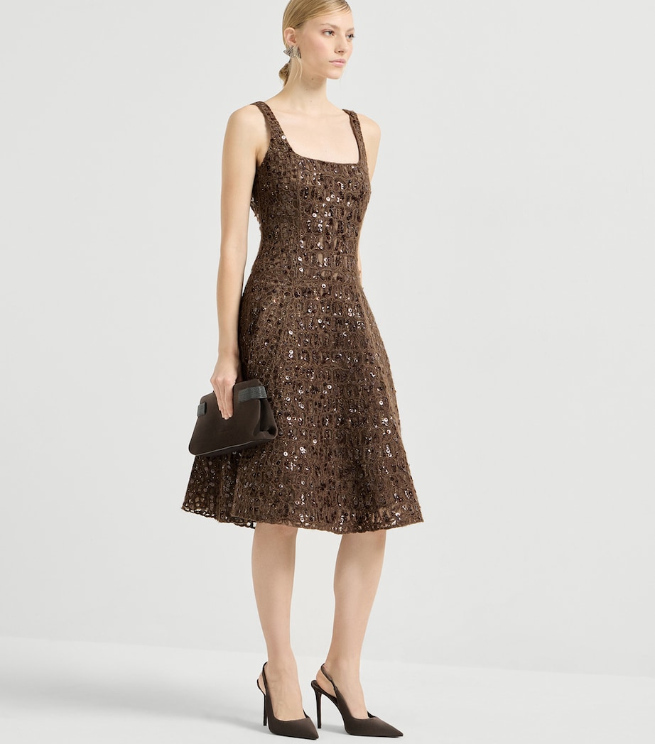 Mohair-Silk-Linen-Blend Midi Dress C532 Image 2