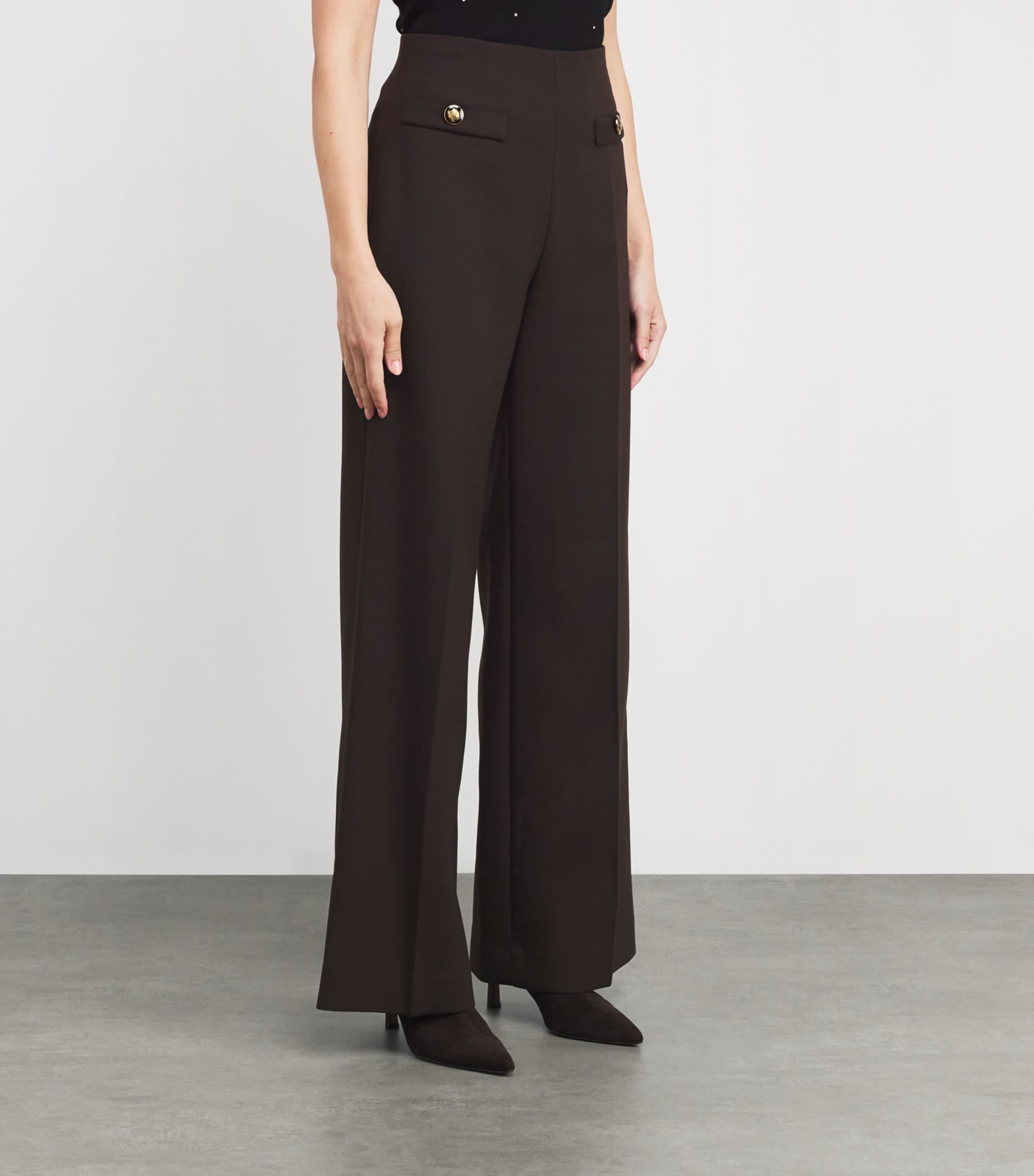 Wide-Leg Trousers BROWN Image 3