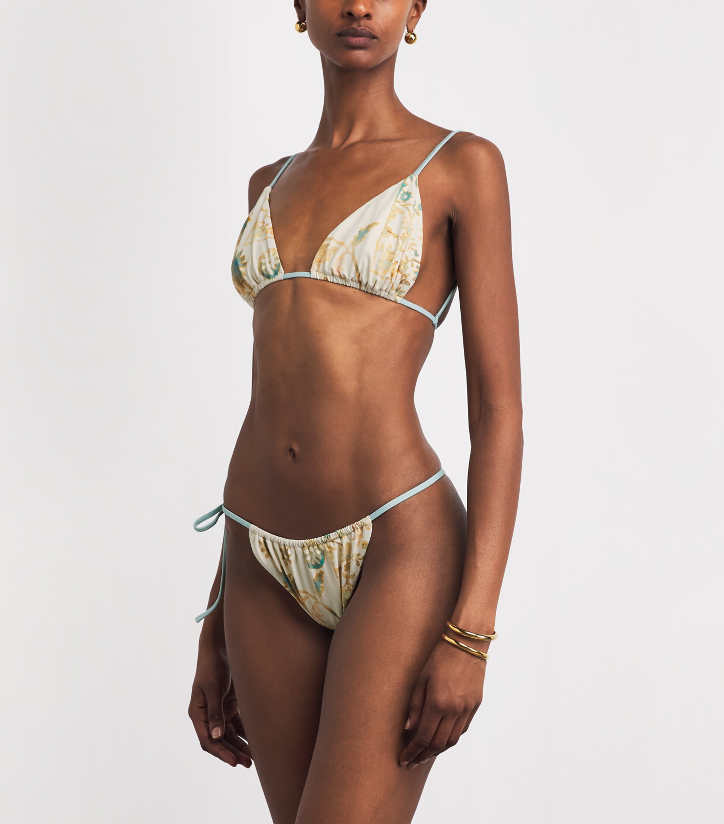 SIR. Womens Floral Cecile Bikini Bottoms Eira Butter Image 2