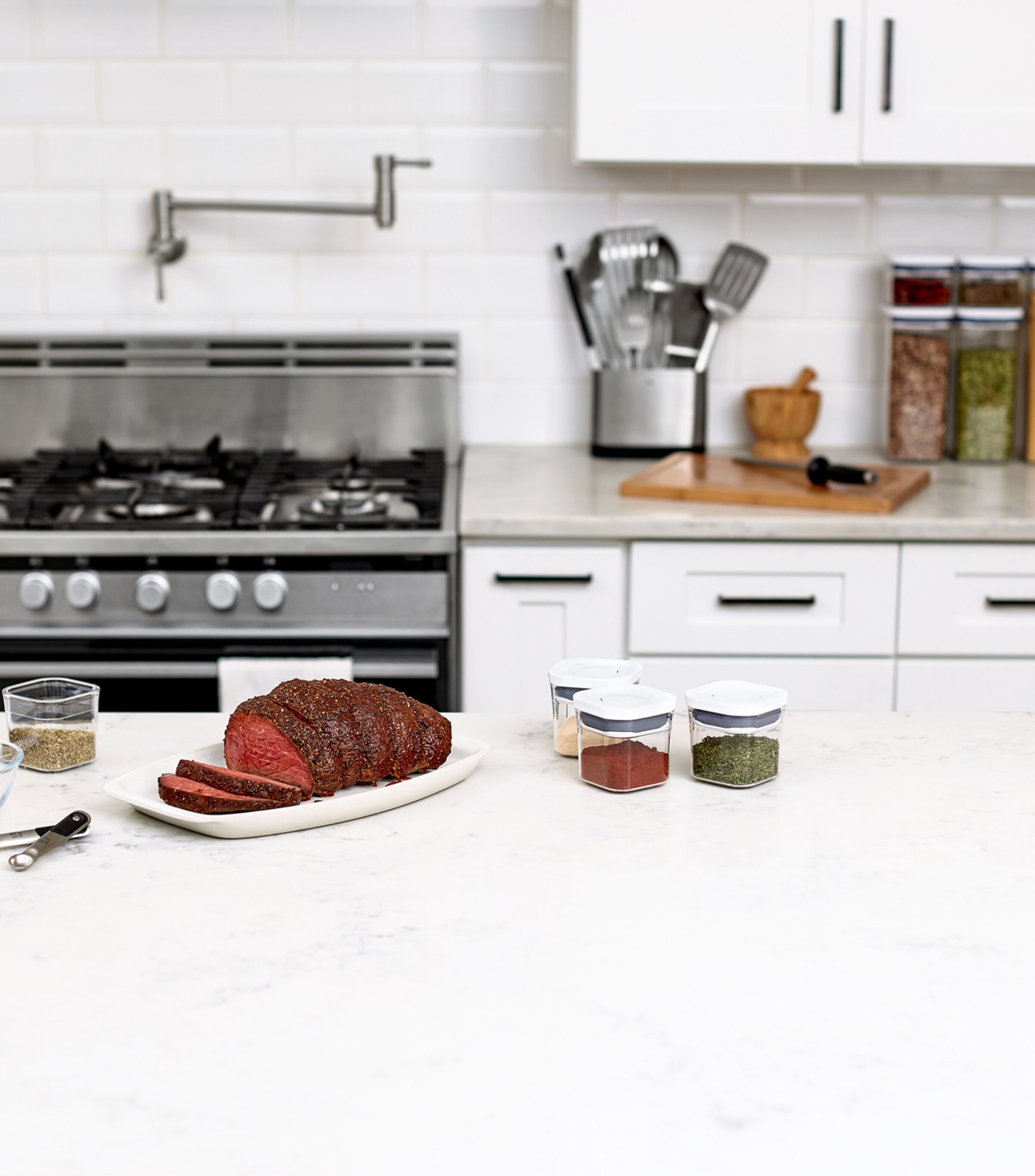 Set of 4 Mini POP Containers CLEAR/WHITE Image 9