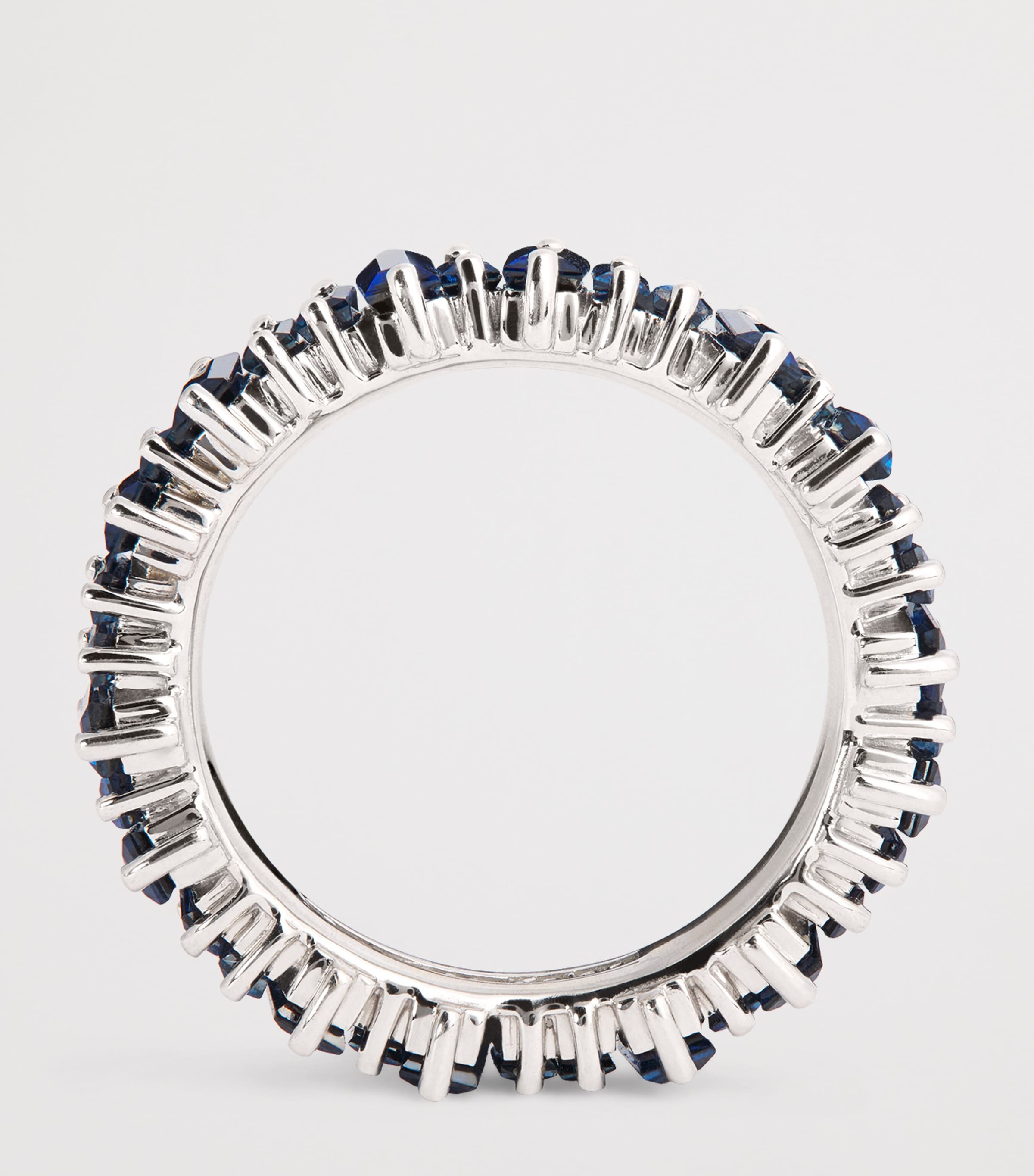 White Gold and Sapphire Bold Eternity Ring 18K WG/DB Image 3