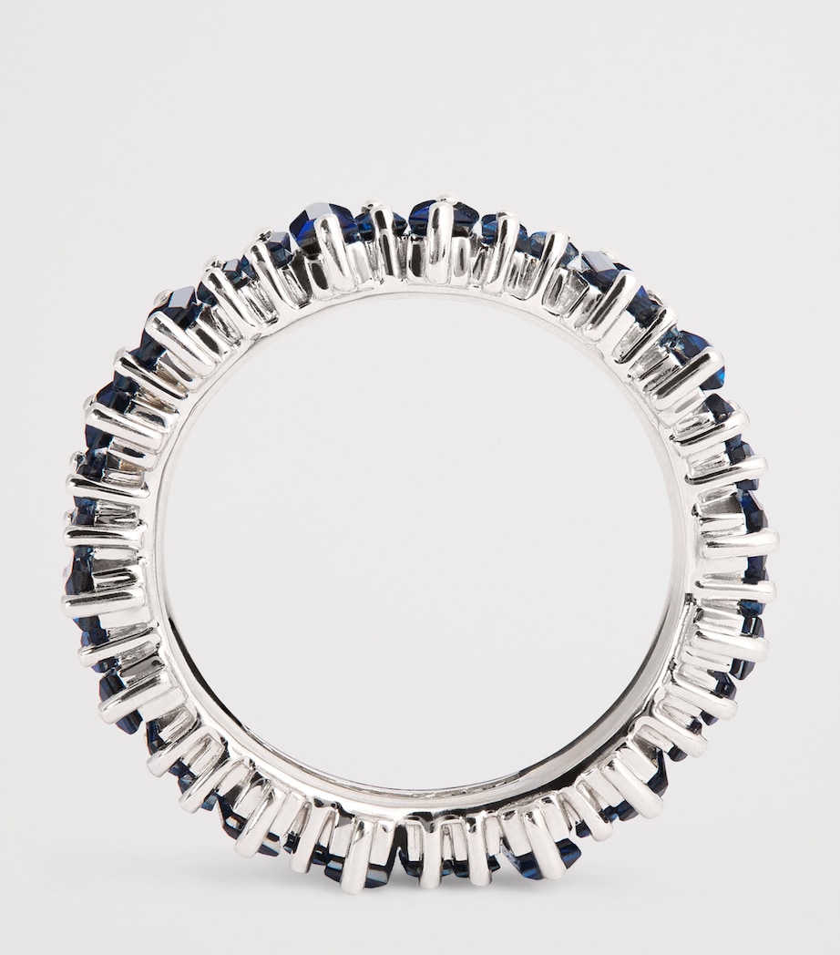 White Gold and Sapphire Bold Eternity Ring 18K WG/DB Image 3