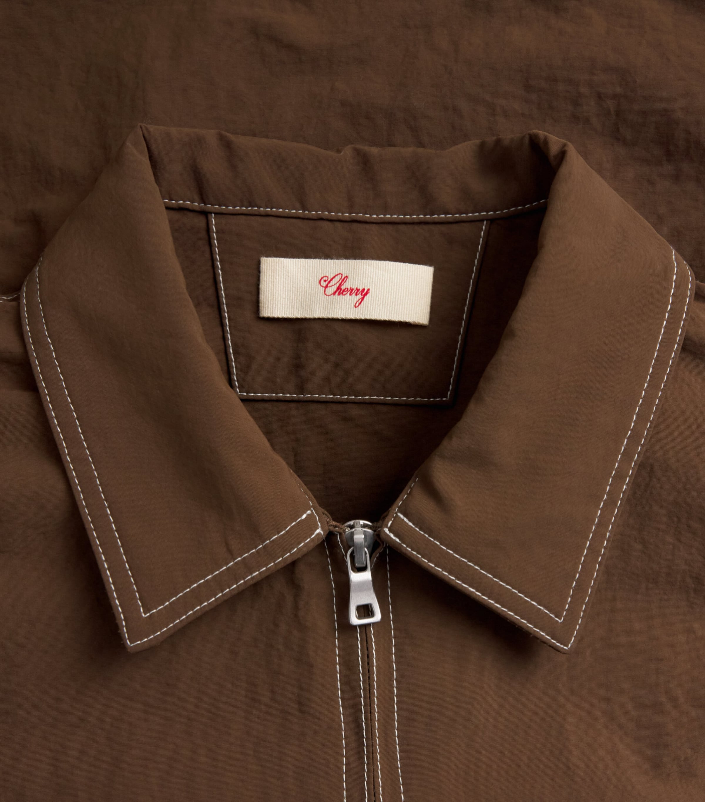 Cherry Los Angeles Mens Embroidered Running Jacket Espresso Image 6