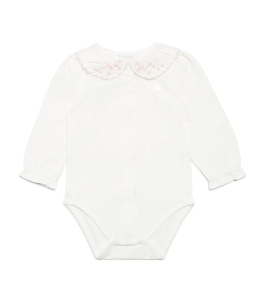 Patachou Embroidered-Collar Bodysuit (0-24 Months) Ecru Image 1