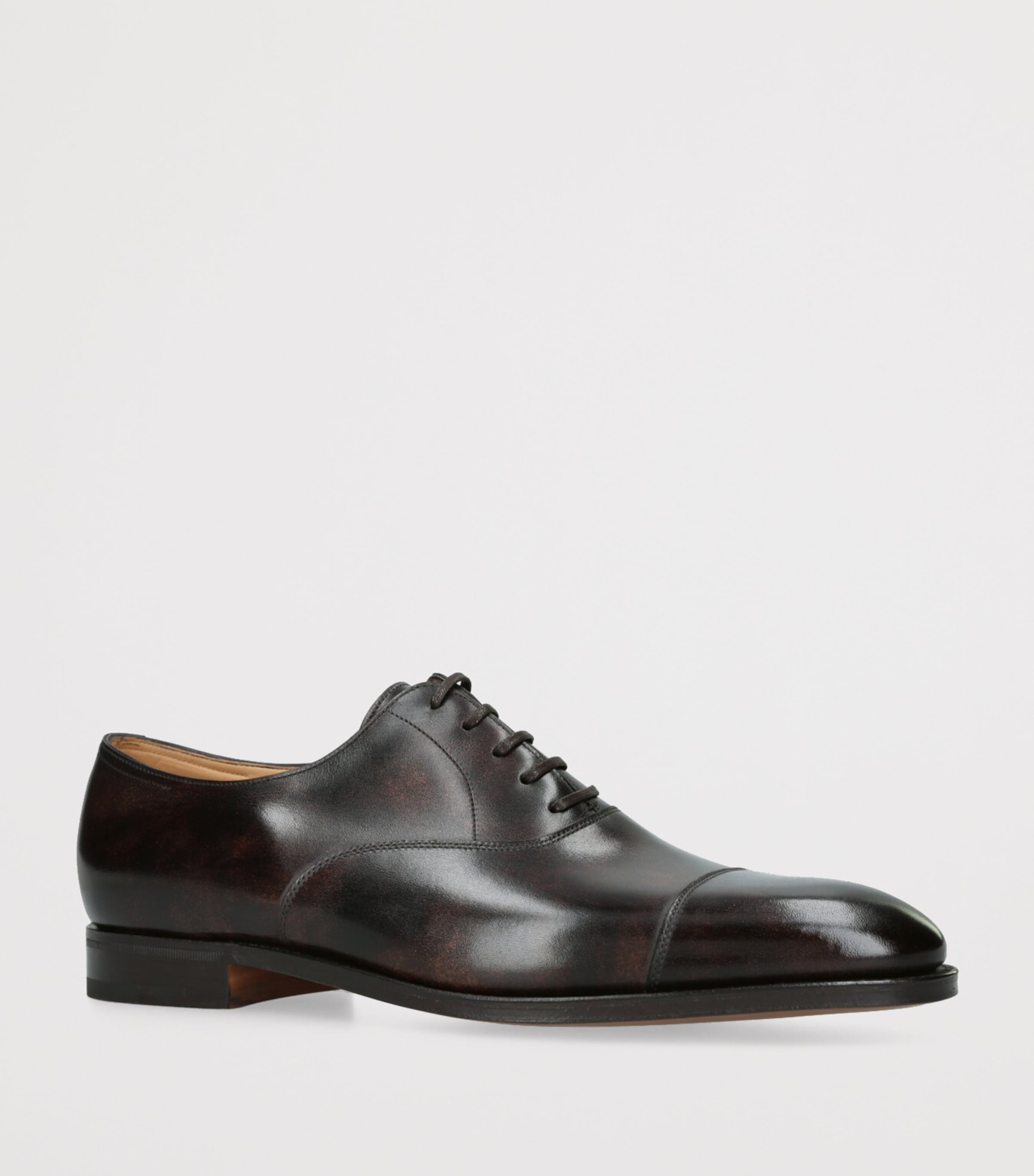 John Lobb Leather City II Oxford Shoes Dark Brown Image 3
