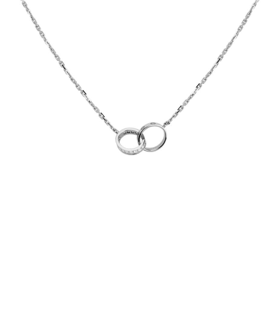 White Gold and Diamond LOVE Necklace WHITE GOLD Image 1