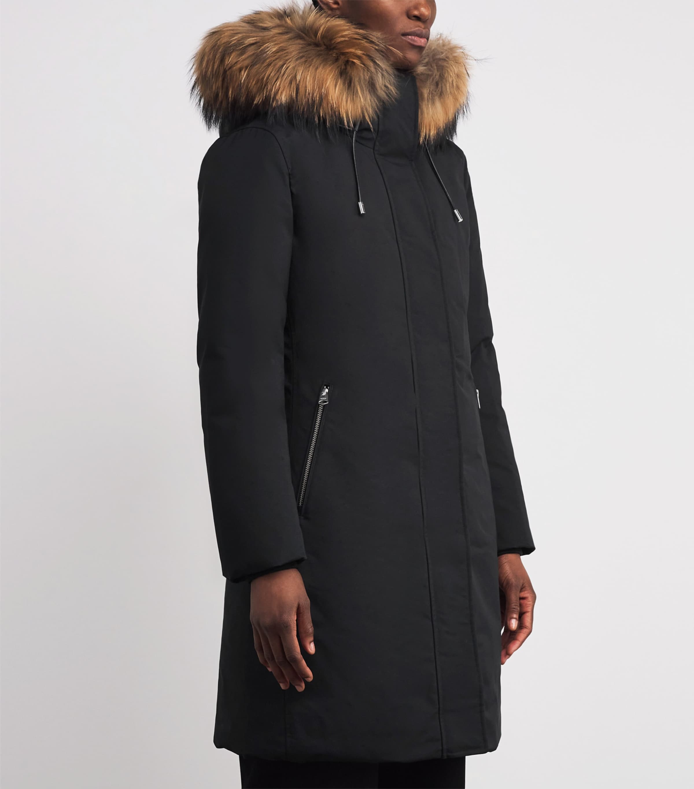 Down Fox Fur-Trim Shiloh-F Coat C0001 BLACK Image 3