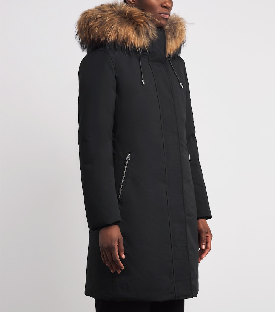 Down Fox Fur-Trim Shiloh-F Coat C0001 BLACK Image 3