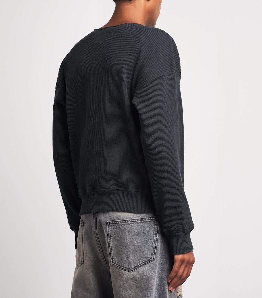 Our Legacy Mens Stretch-Cotton Sweatshirt Furnace Blk Befy Rib Image 5