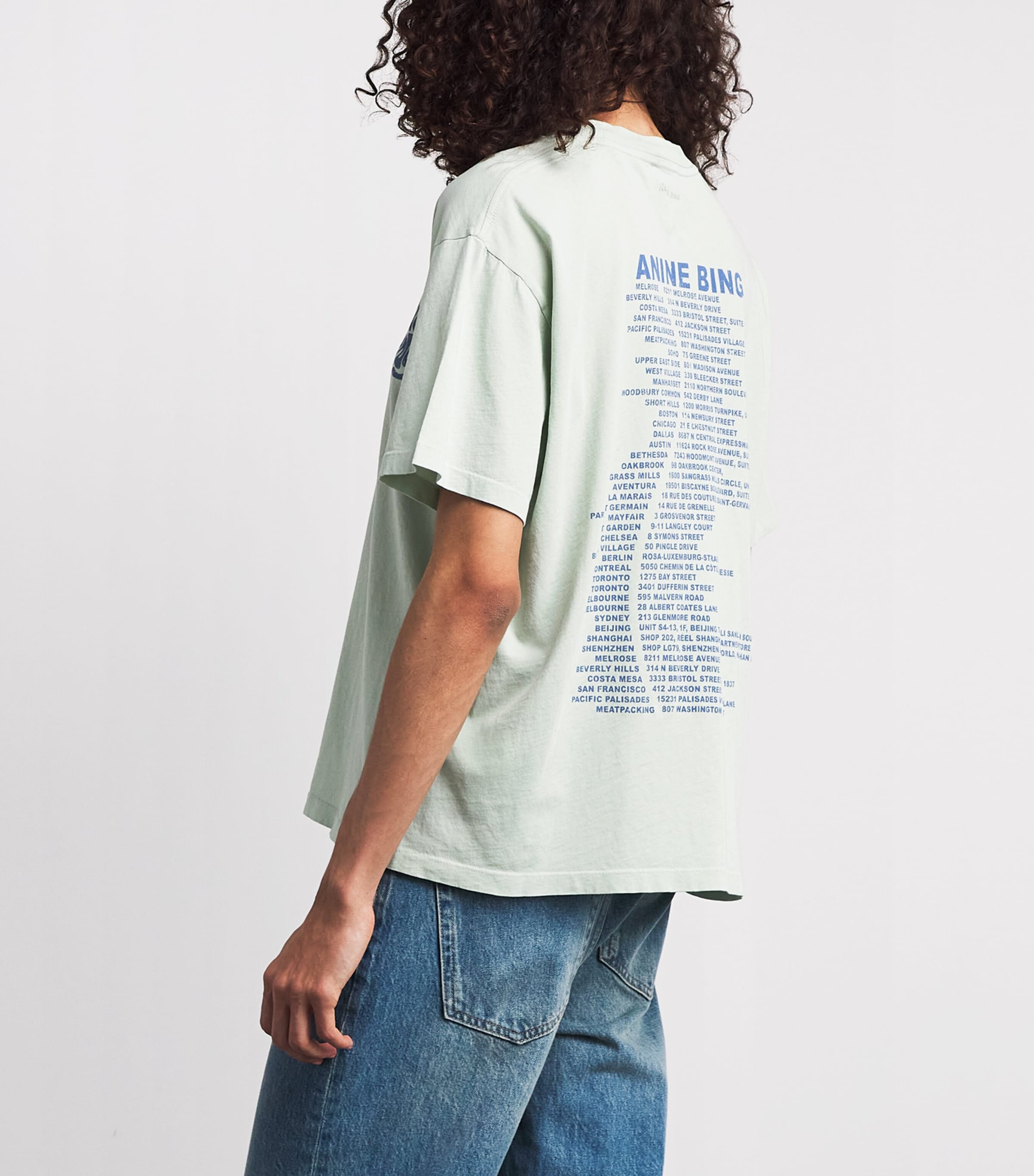 ANINE BING Womens Cotton Cade T-Shirt Green Image 5