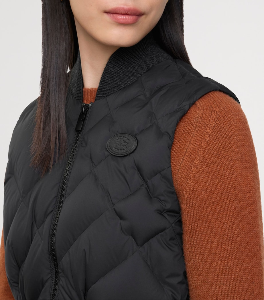 Down Check-Stitch Gilet BLACK Image 3