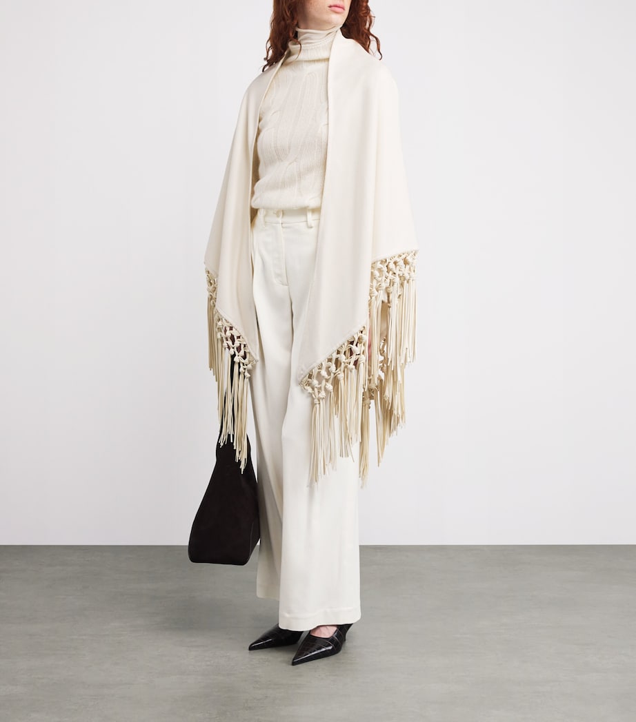 Kid Cashmere Wide-Leg Tailored Trousers 12218 WHITE Image 2