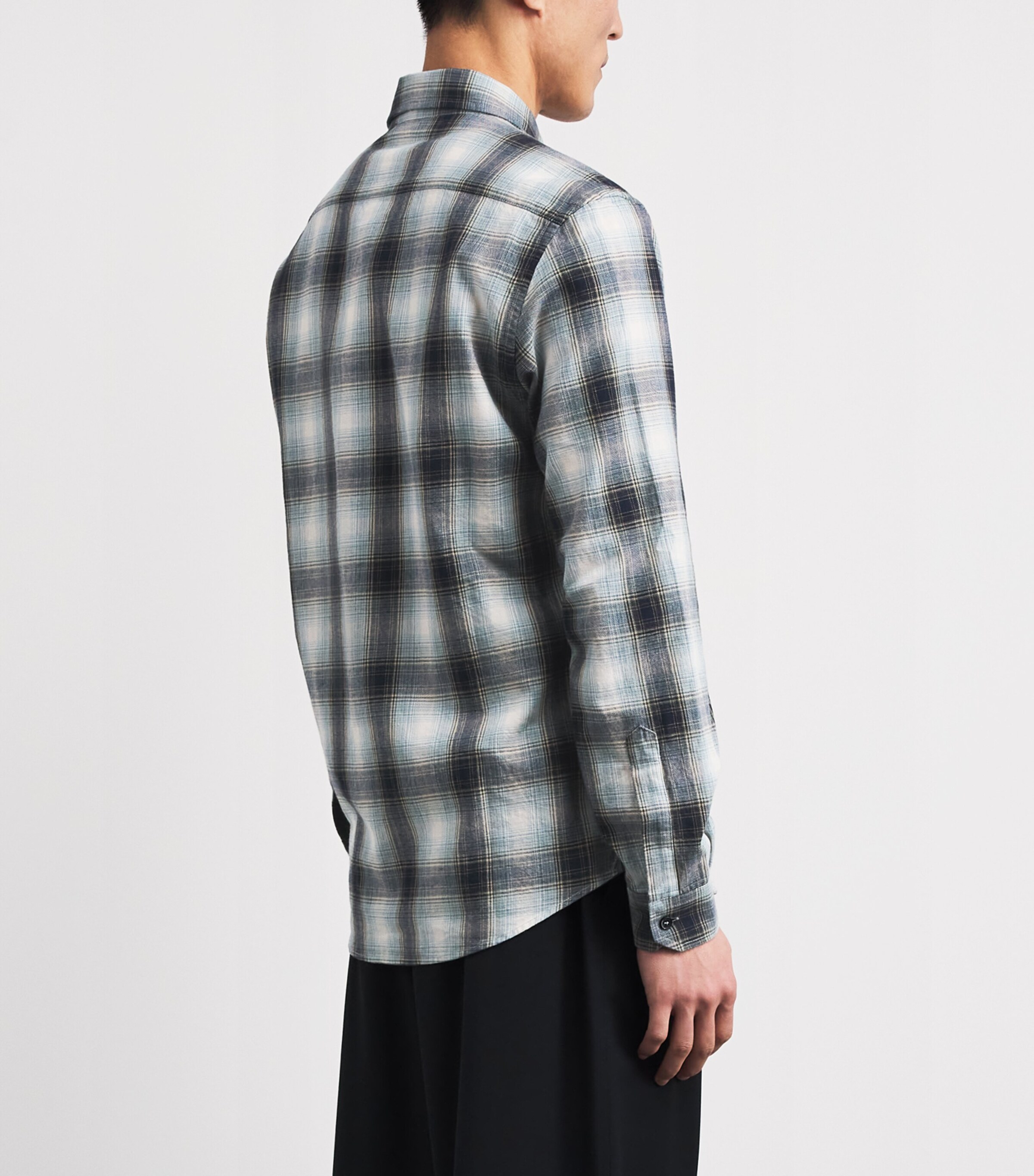 Barena Mens Cotton Check Shirt Navy Image 5