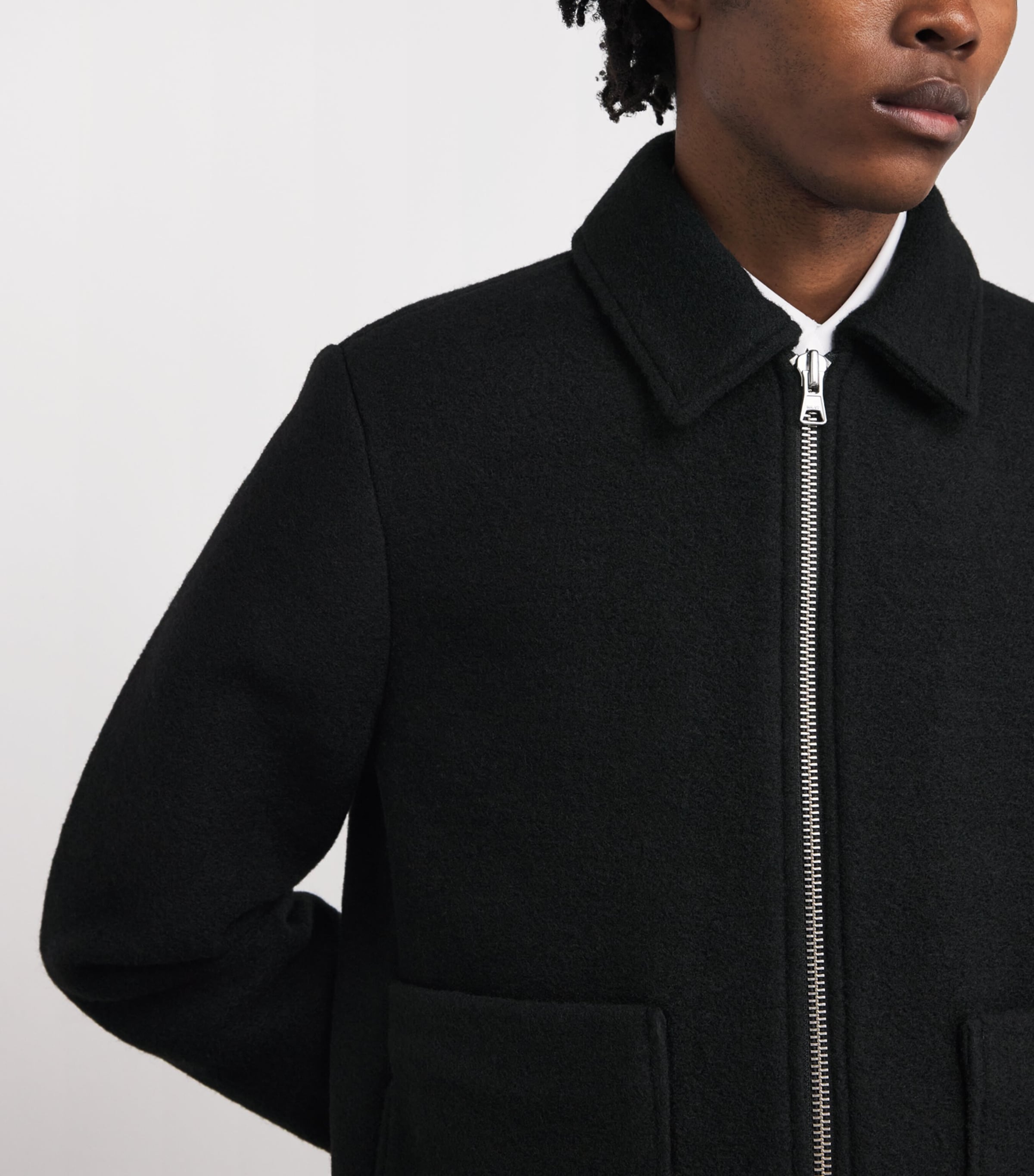 Wool-Blend Bomber Jacket BLACK Image 6