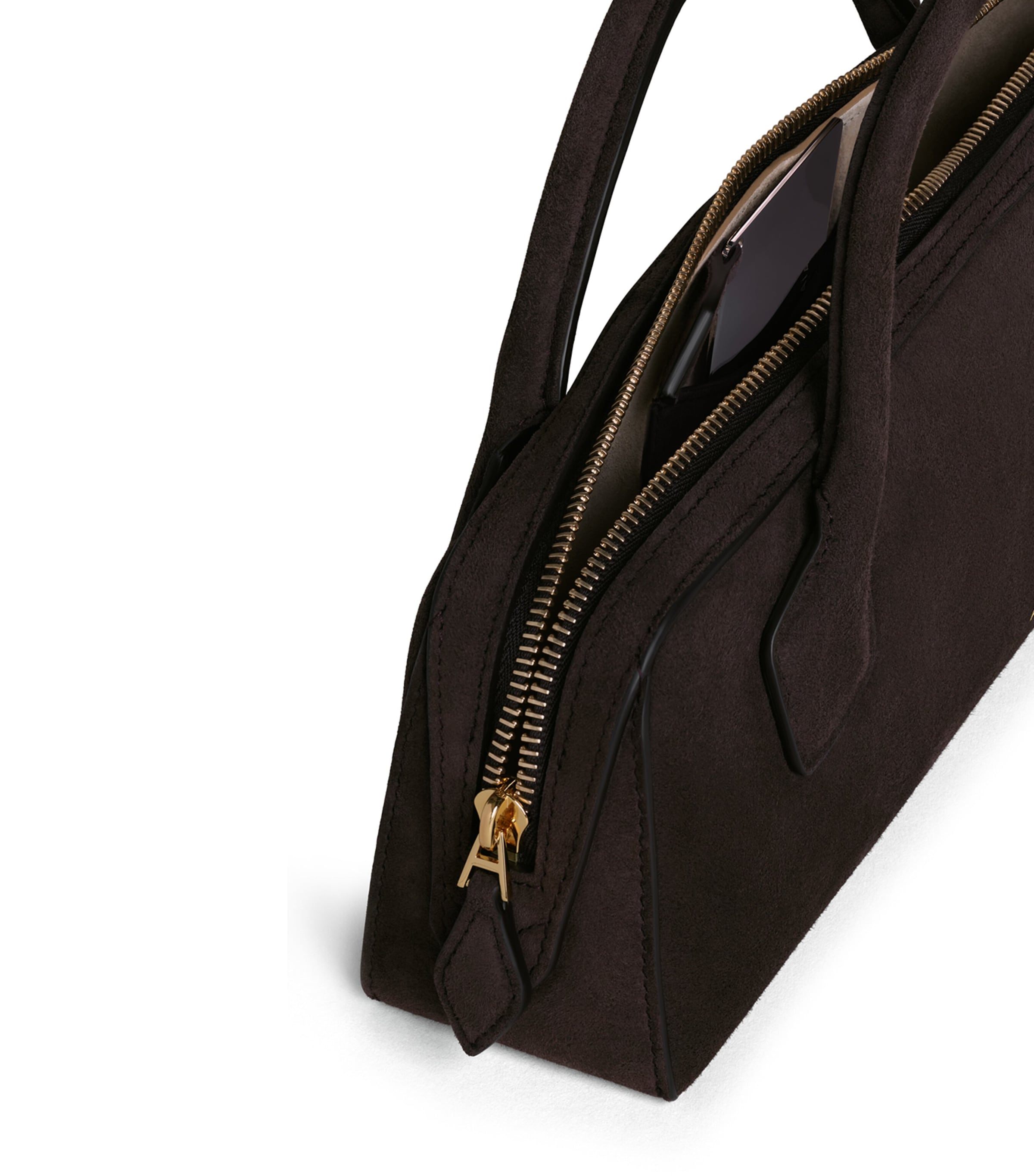 Alaïa Suede Le Teckel Clutch Bag Dark Brown Image 3