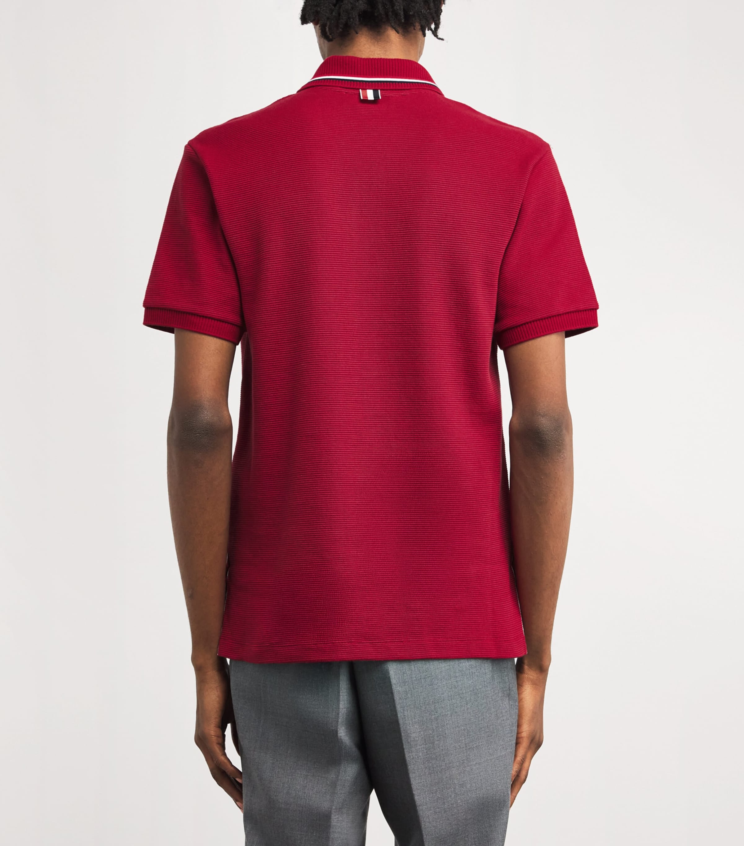 Cotton Rib-Cuff Polo Shirt BURGUNDY Image 4