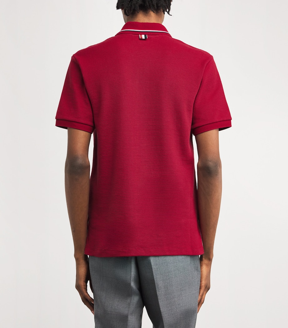Cotton Rib-Cuff Polo Shirt BURGUNDY Image 4