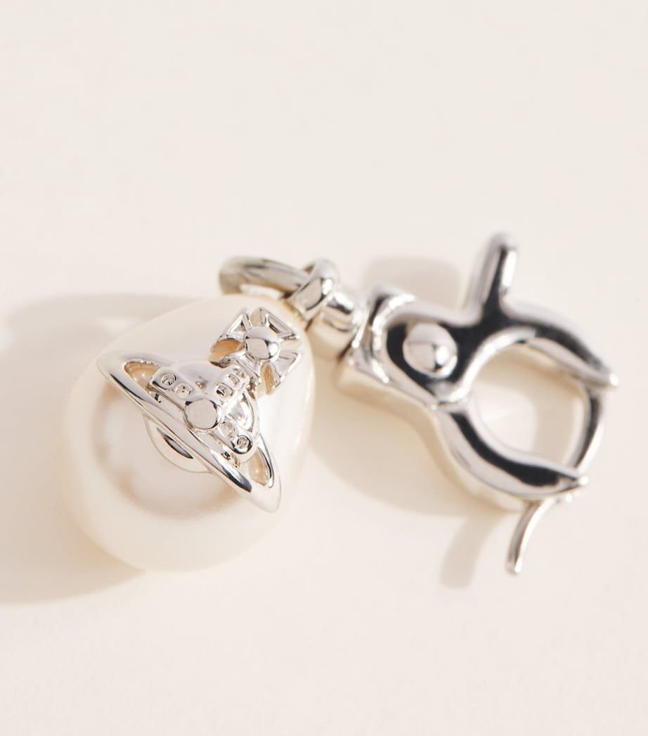Vivienne Westwood Pauliana Single Hoop Earring Plat/crm Rs Prl Image 4