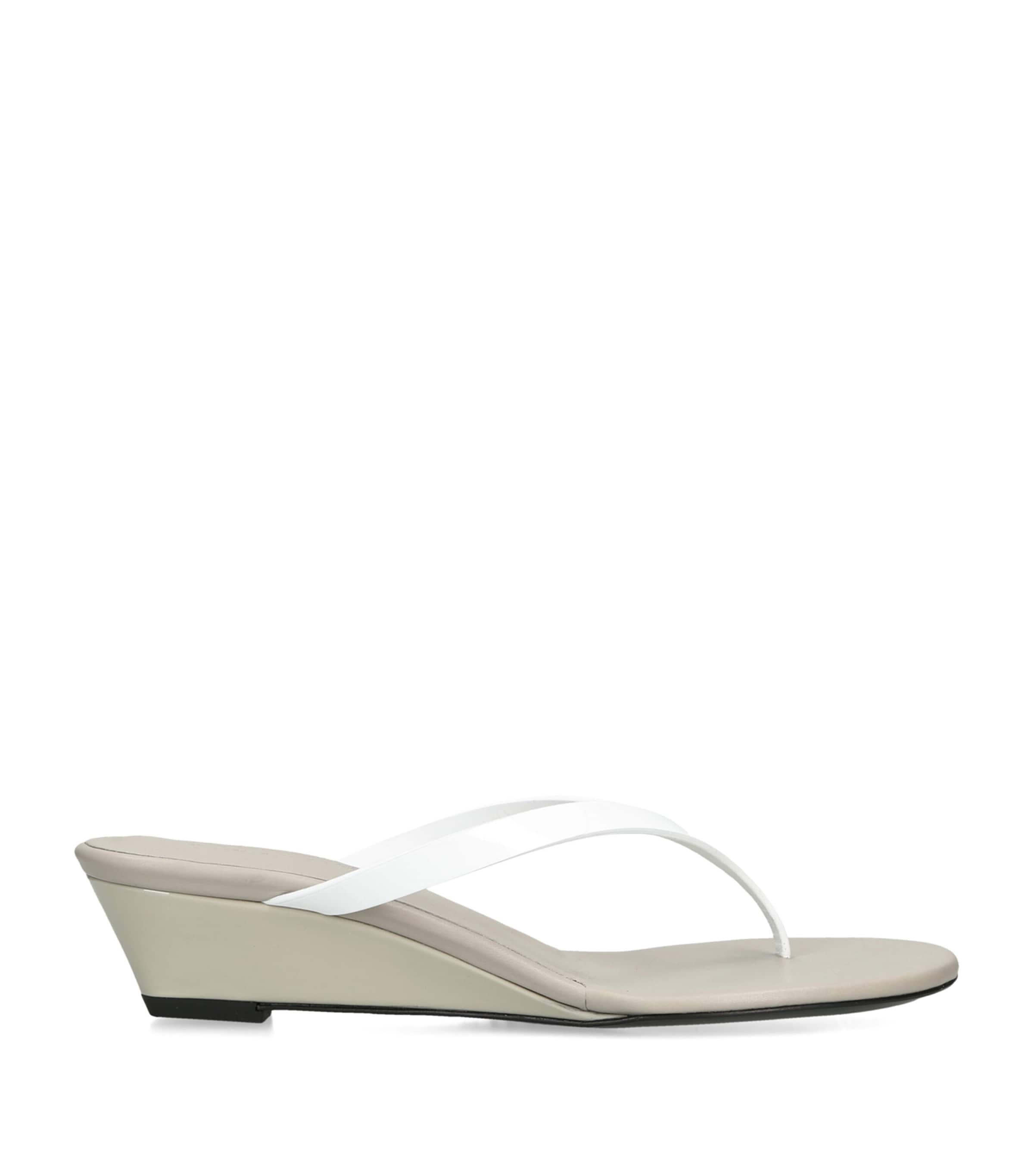 Christopher Esber Leather Scala Wedge Sandals 45 White Image 1