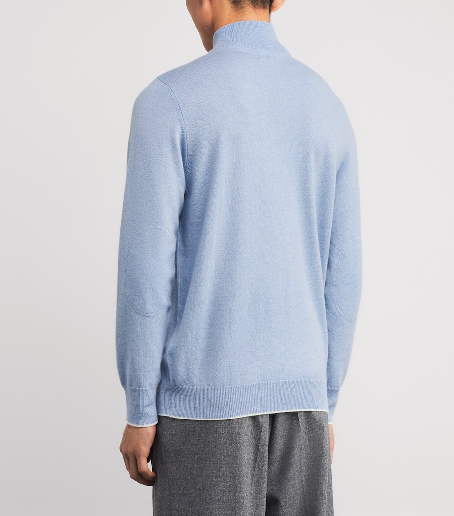 Cashmere Quarter-Zip Carnaby Sweater SEA MIST NEW IVORY Image 4