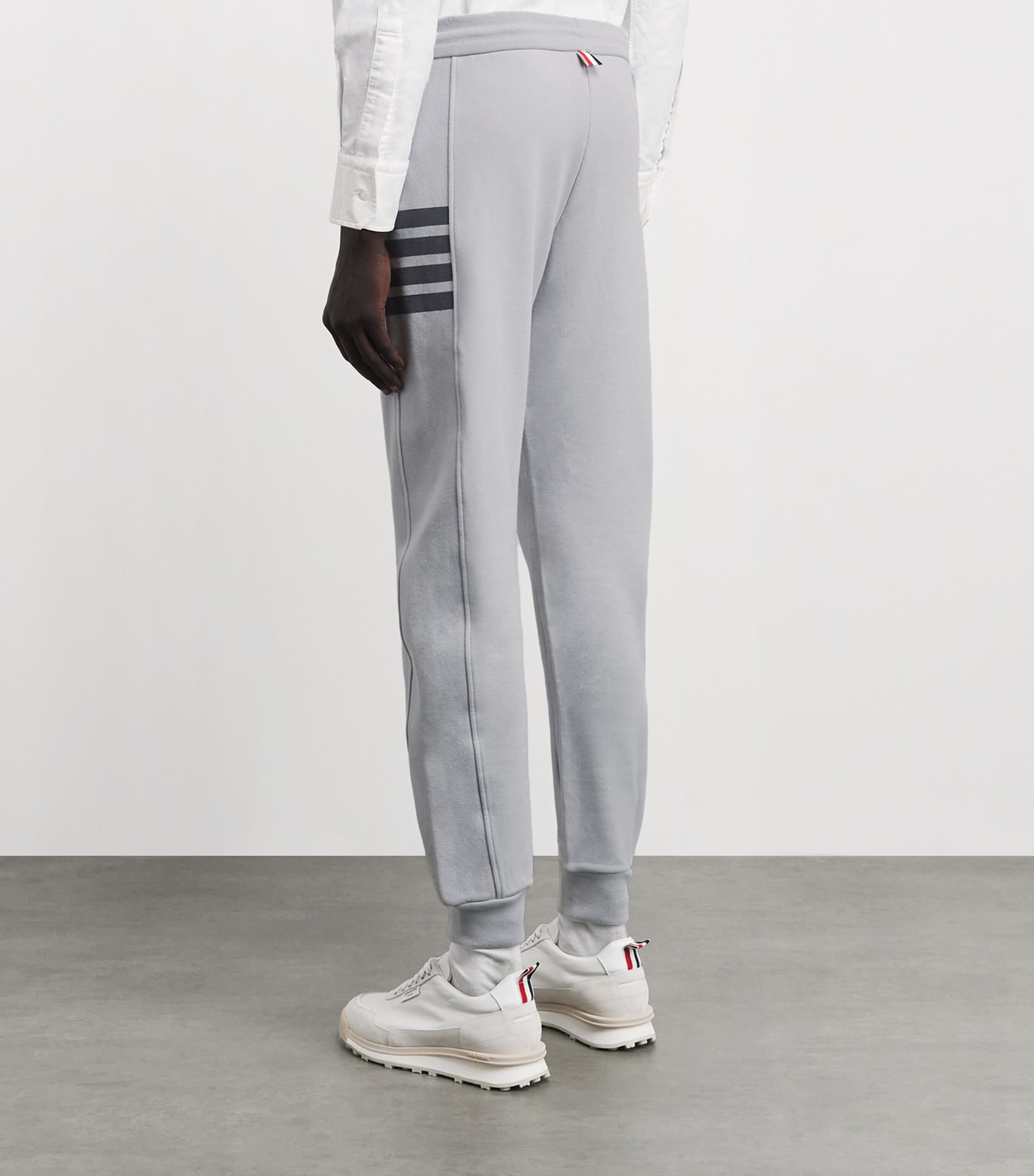 Thom Browne Mens Cotton 4-Bar Sweatpants Pale Grey Image 5