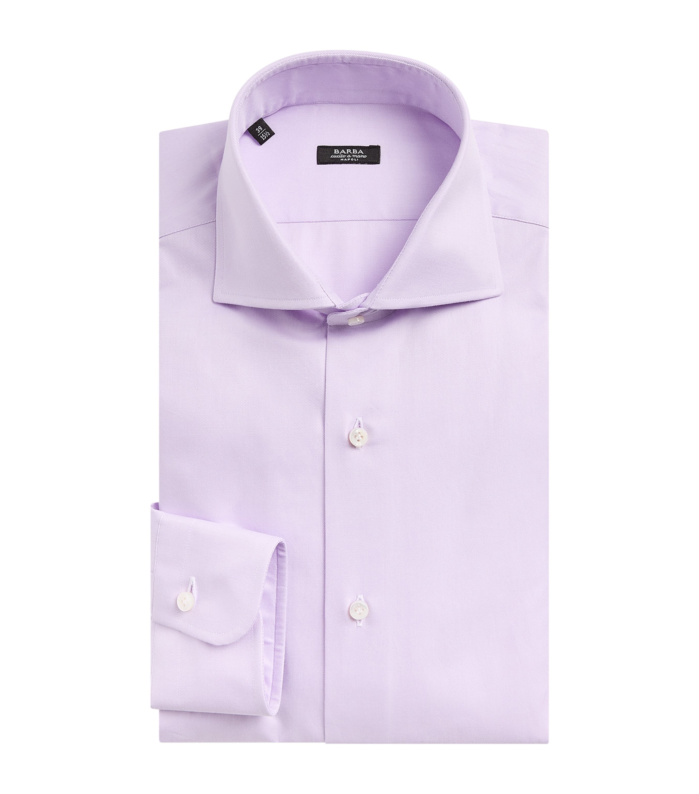 Barba Napoli Mens Cotton Twill Slim Shirt Purple Image 1