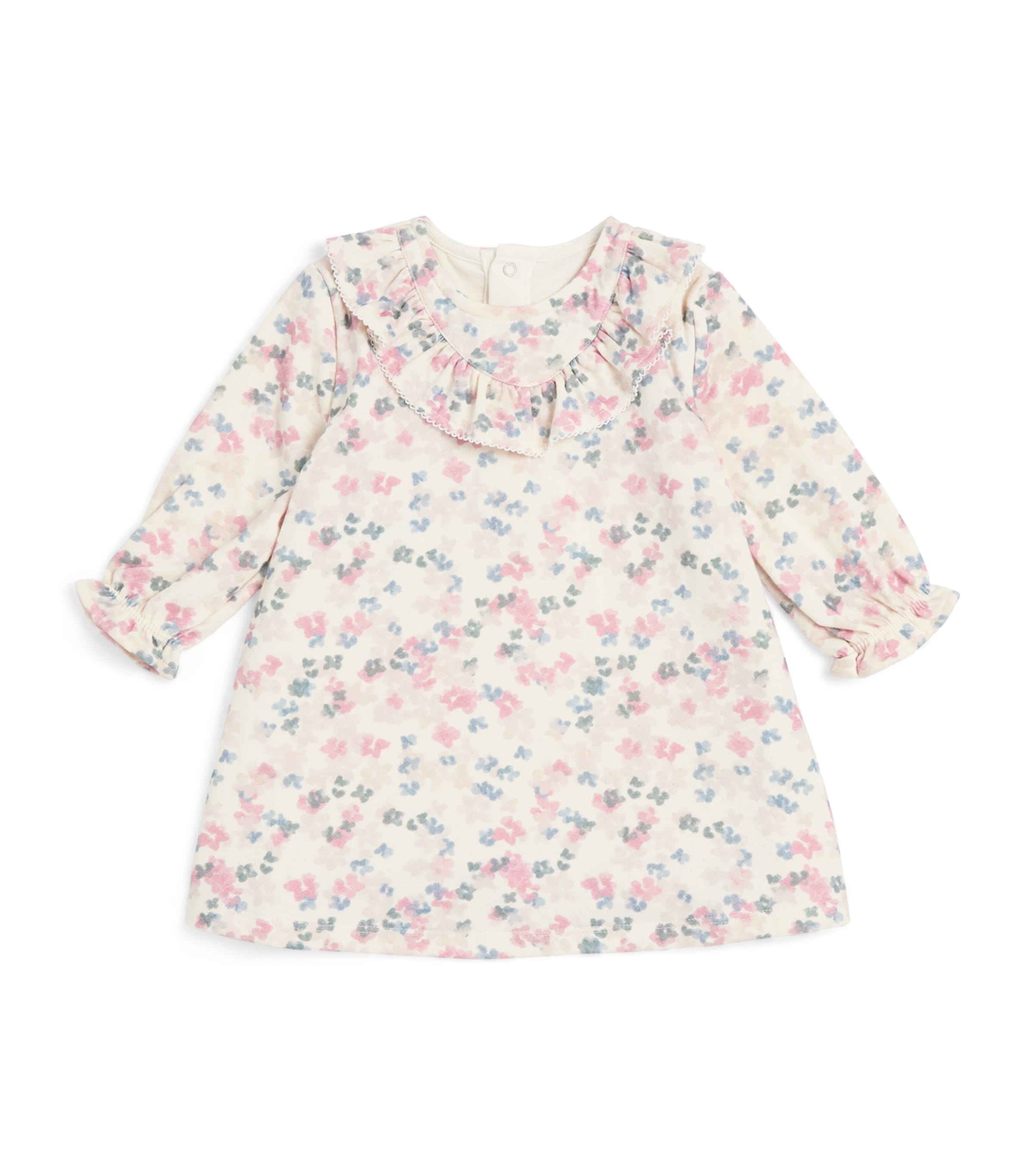 Petit Bateau Cotton Floral Blouse In White