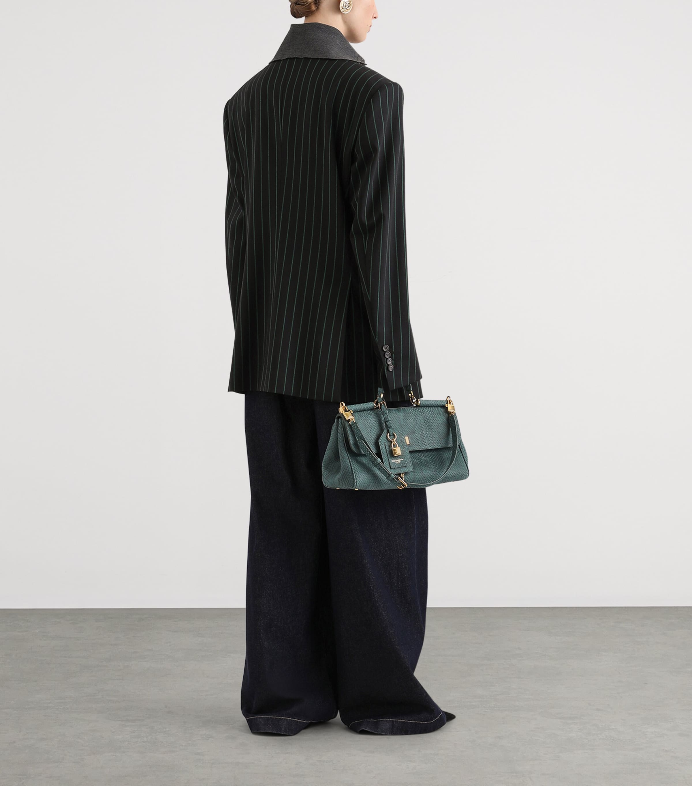 Dolce&Gabbana Womens Wool-Blend Stripe Blazer Striped Image 3